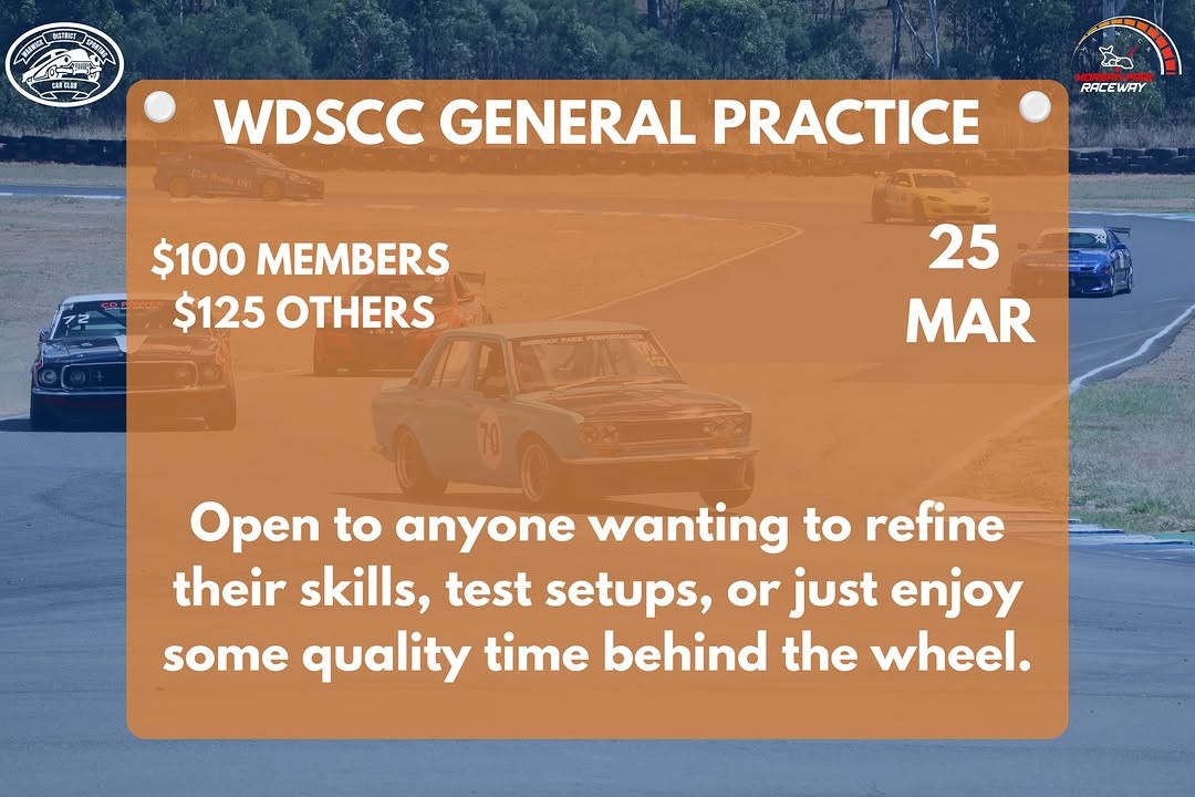 WDSCC General Practice — Muscle track day in Toowoomba, QLD on Wednesday 25 March 2026