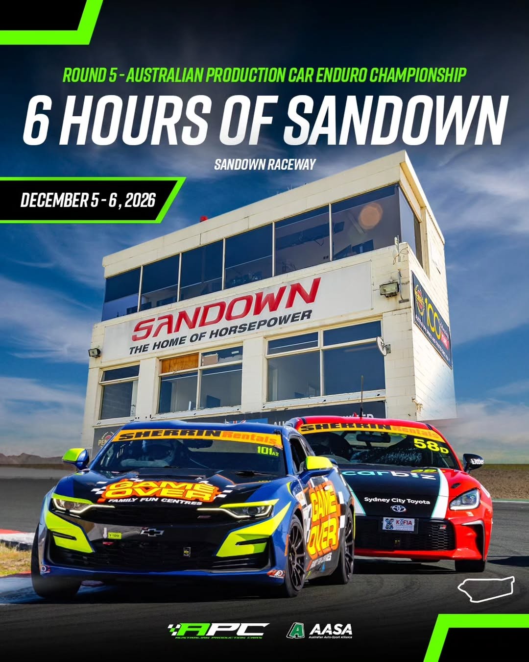 Round 5 - Australian Production Car Enduro Championship: 6 Hours of Sandown flyer — VIC
