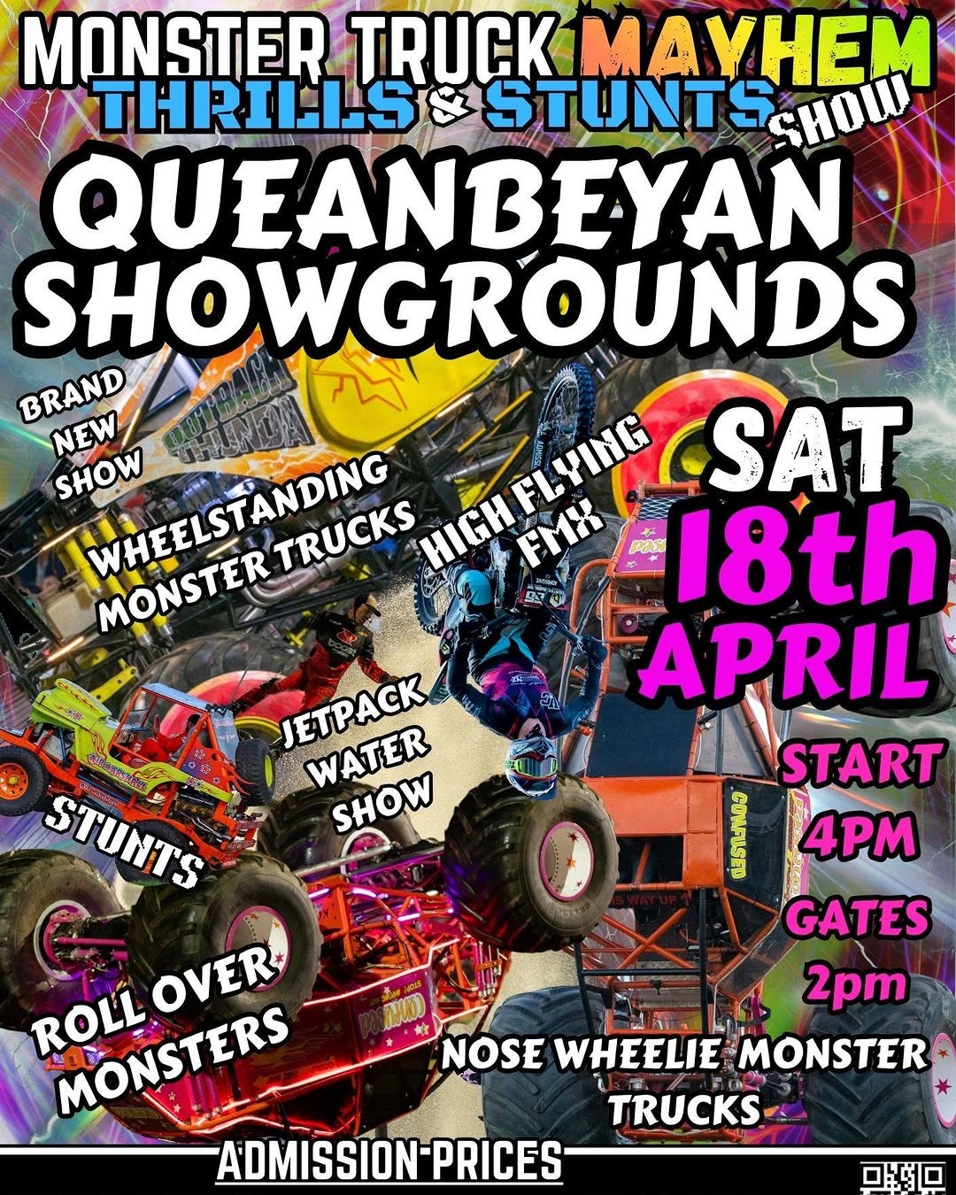 Monster Truck Mayhem Thrills & Stunts Show — spectator event in Sydney, NSW on Saturday 18 April 2026