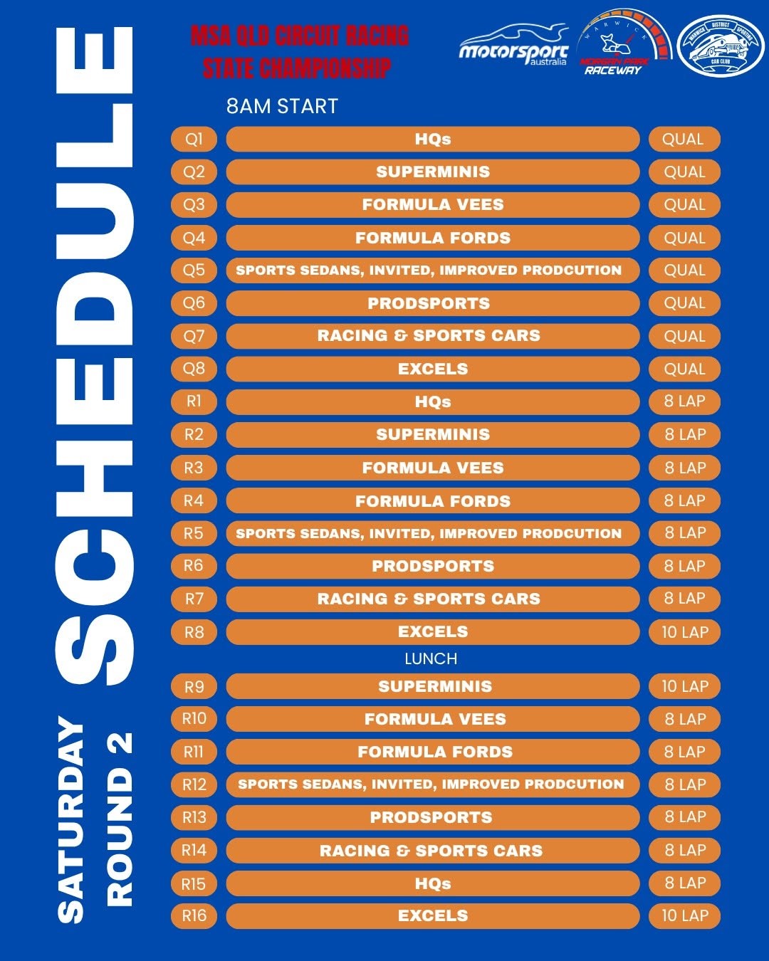 MSA QLD Circuit Racing State Championship - Round 2 — Muscle spectator event in Toowoomba, QLD on Saturday 28 March 2026