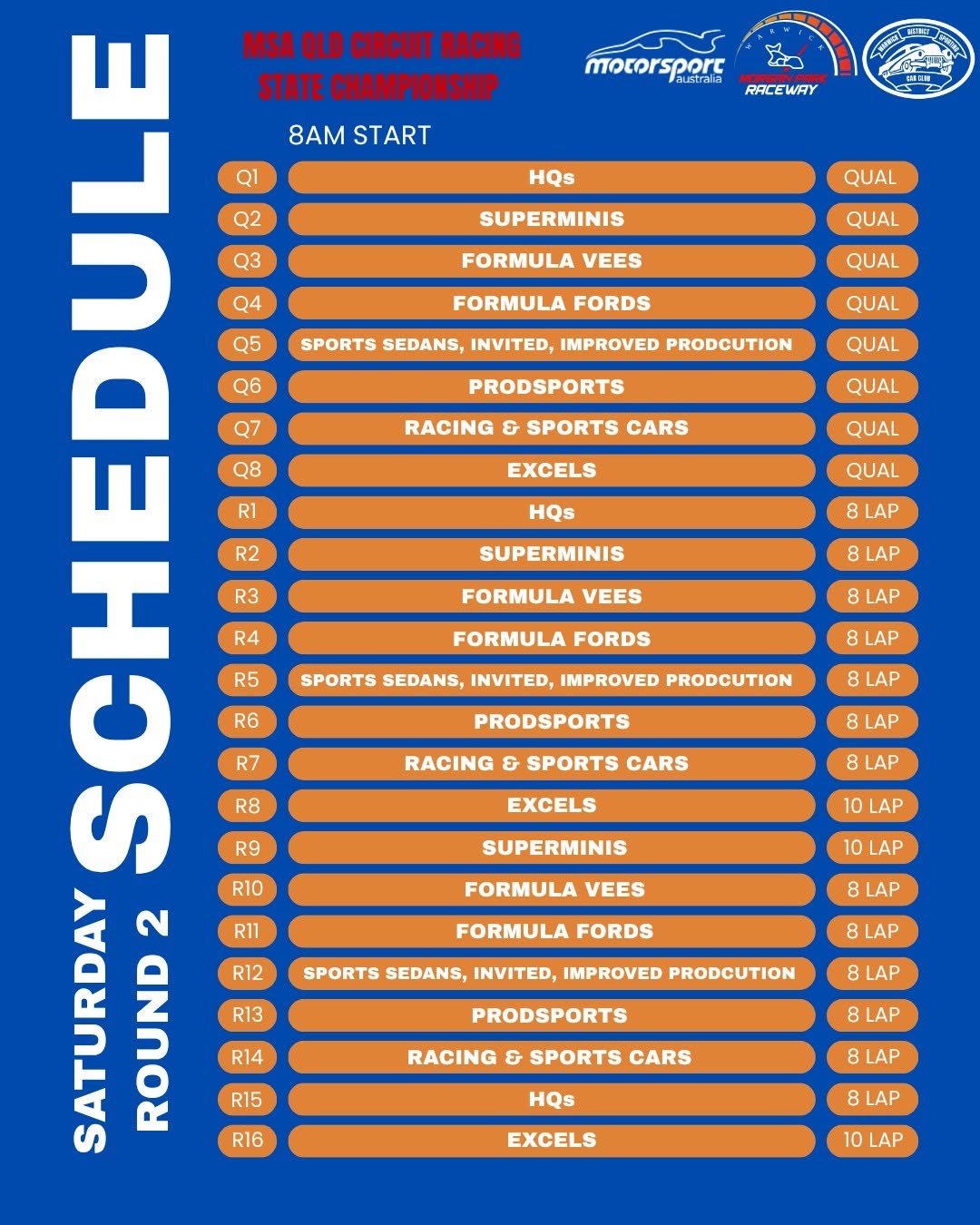 MSA QLD Circuit Racing State Championship - Round 2 — Muscle spectator event in Toowoomba, QLD on Saturday 28 March 2026
