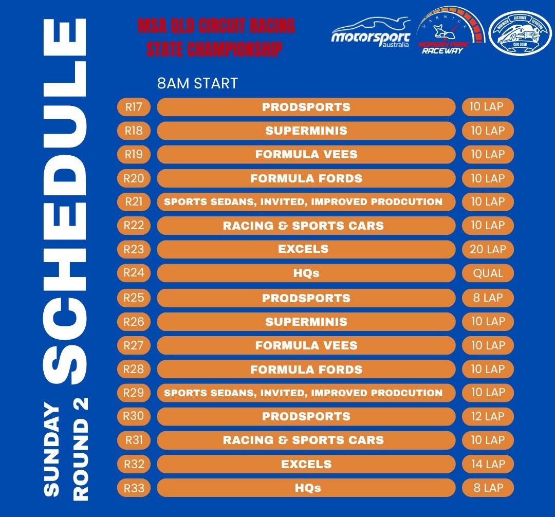 MSA QLD Circuit Racing State Championship — Muscle spectator event in Toowoomba, QLD on Saturday 28 March 2026
