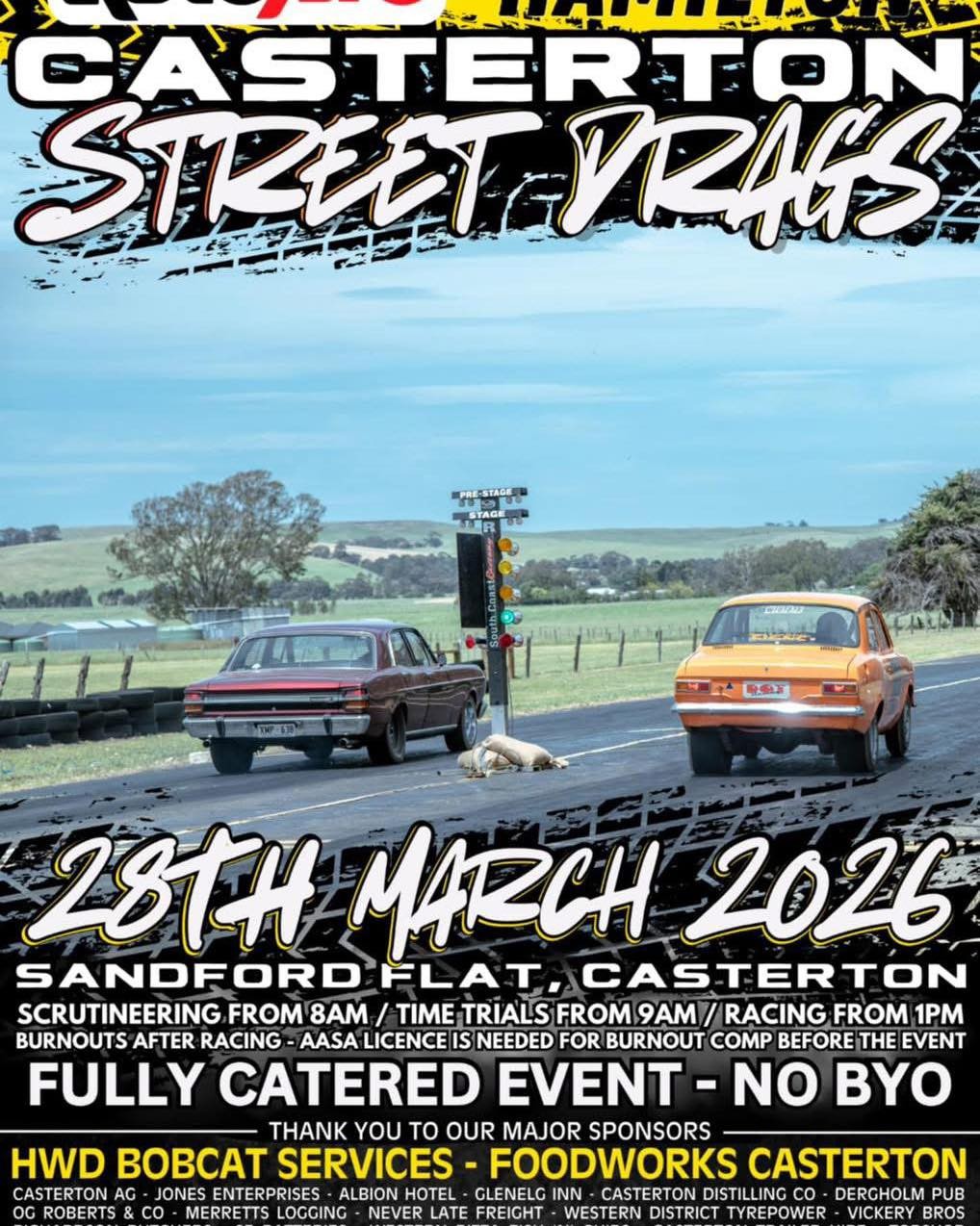 Casterton Street Drags — Muscle/Classic track day in Melbourne, VIC on Saturday 28 March 2026
