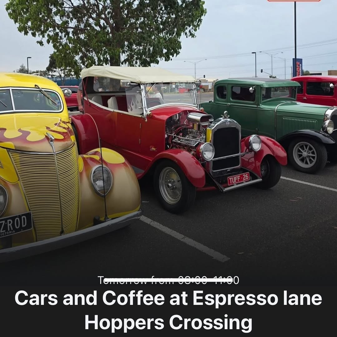 Cars and Coffee at Espresso lane Hoppers Crossing — Muscle/Classic car meet in Geelong, VIC on Sunday 29 March 2026