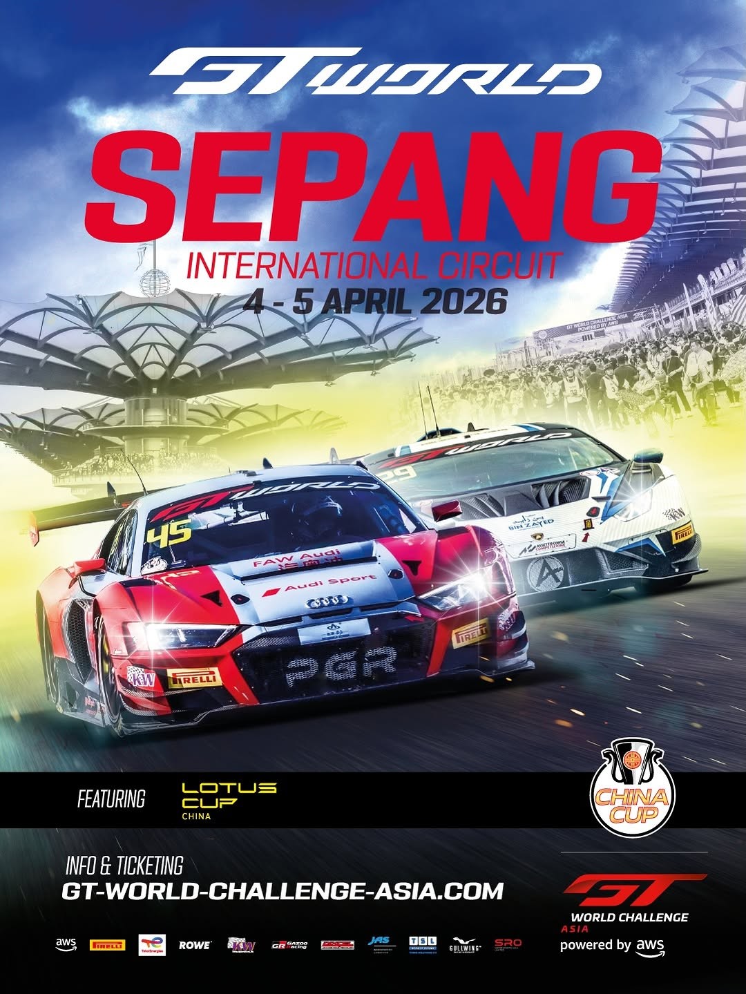 GT World Sepang — Euro/Exotic spectator event in International on Saturday 4 April 2026