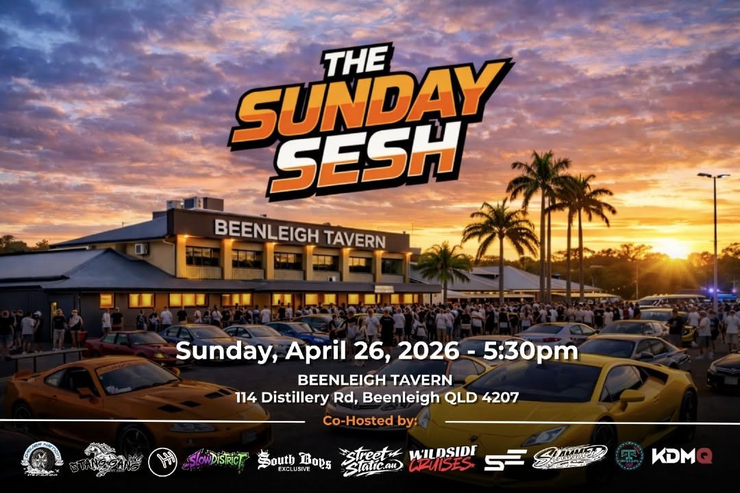 The Sunday Sesh — JDM/Muscle car meet in Brisbane, QLD on Sunday 26 April 2026