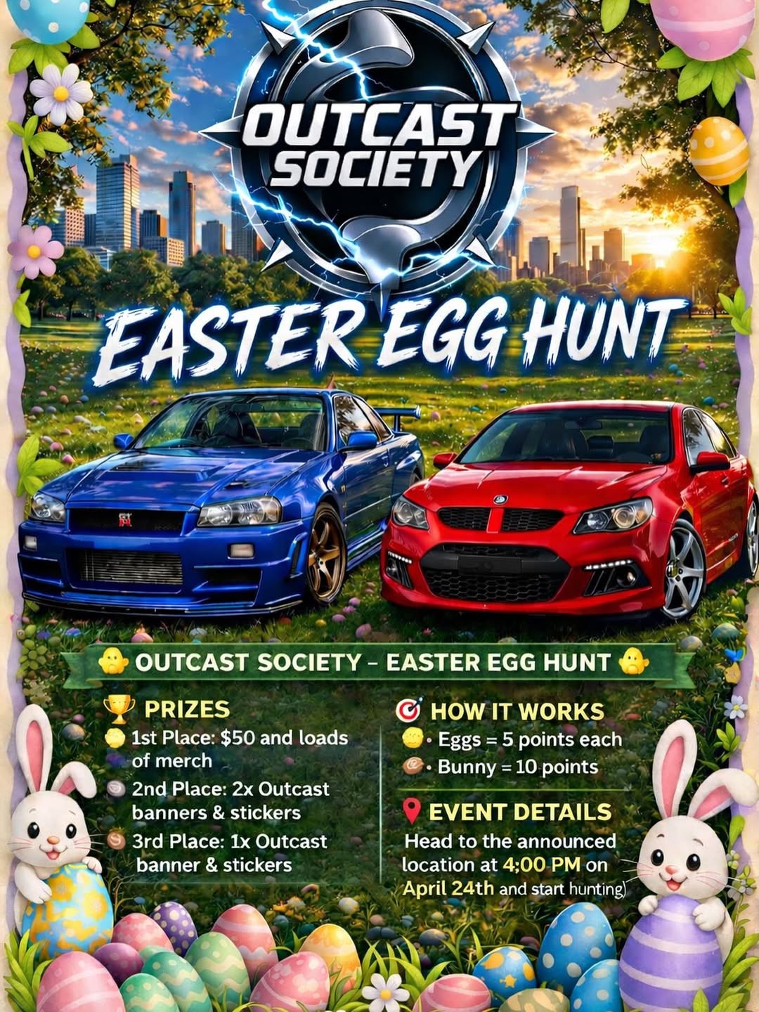 Easter Egg Hunt — JDM/Muscle car meet in Adelaide, SA on Friday 24 April 2026