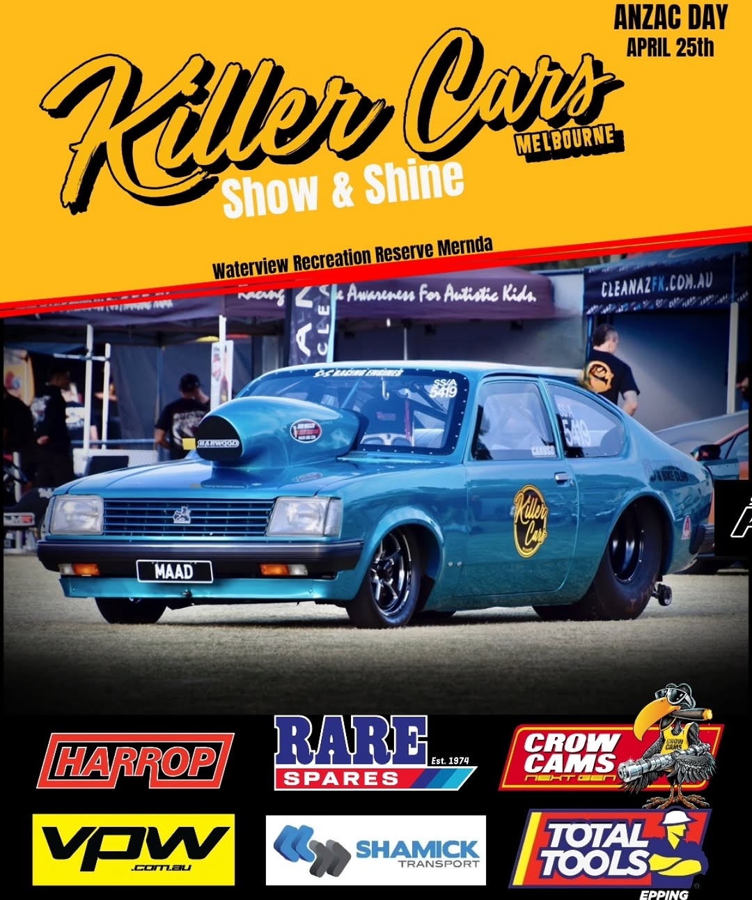 Killer Cars Show & Shine — Muscle car meet in Melbourne, VIC on Saturday 25 April 2026