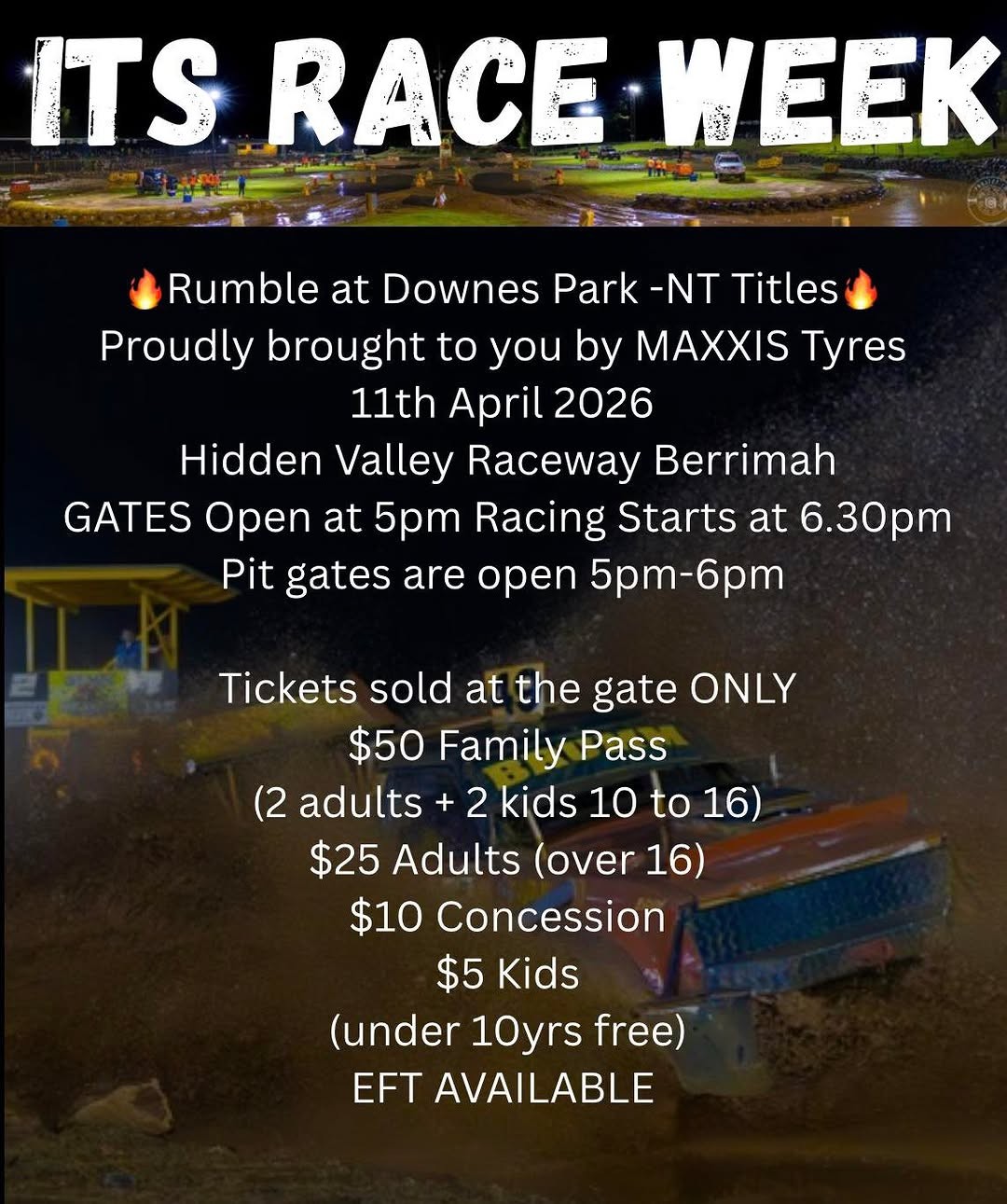 Rumble at Downes Park - NT Titles — 4x4 spectator event in Darwin, NT on Saturday 11 April 2026