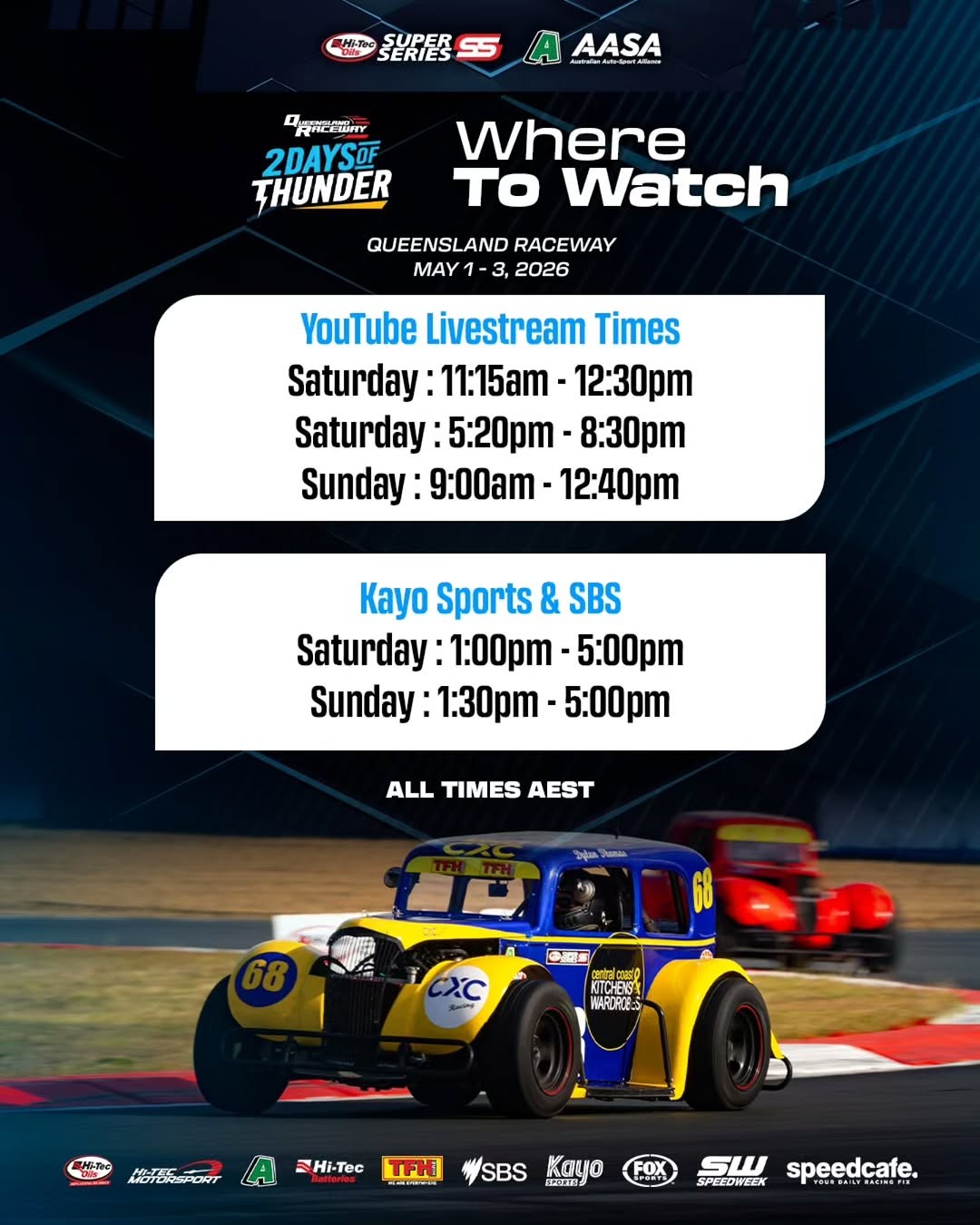 2 Days of Thunder — Muscle spectator event in Brisbane, QLD on Friday 1 May 2026