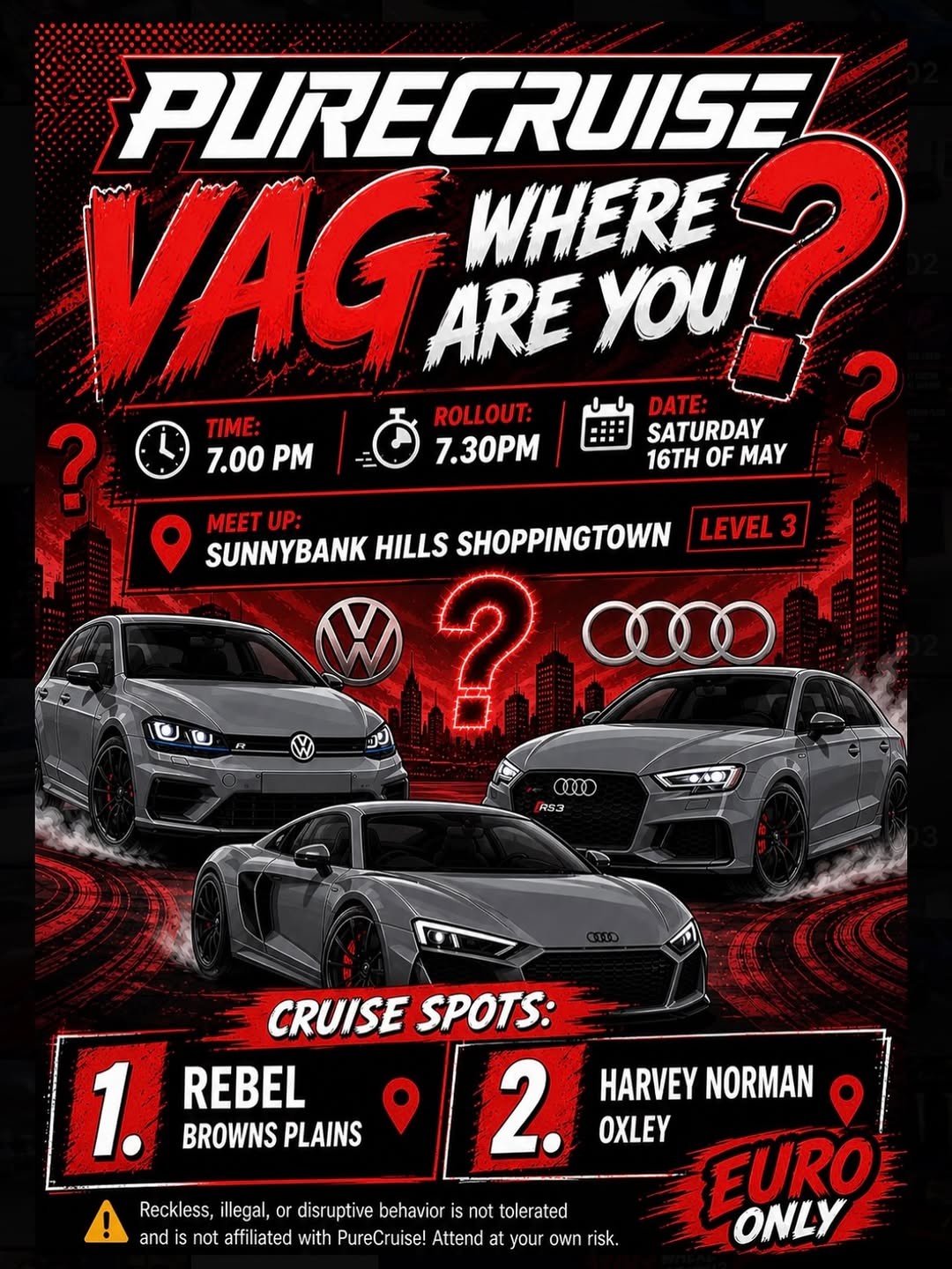 VAG WHERE ARE YOU? flyer — QLD