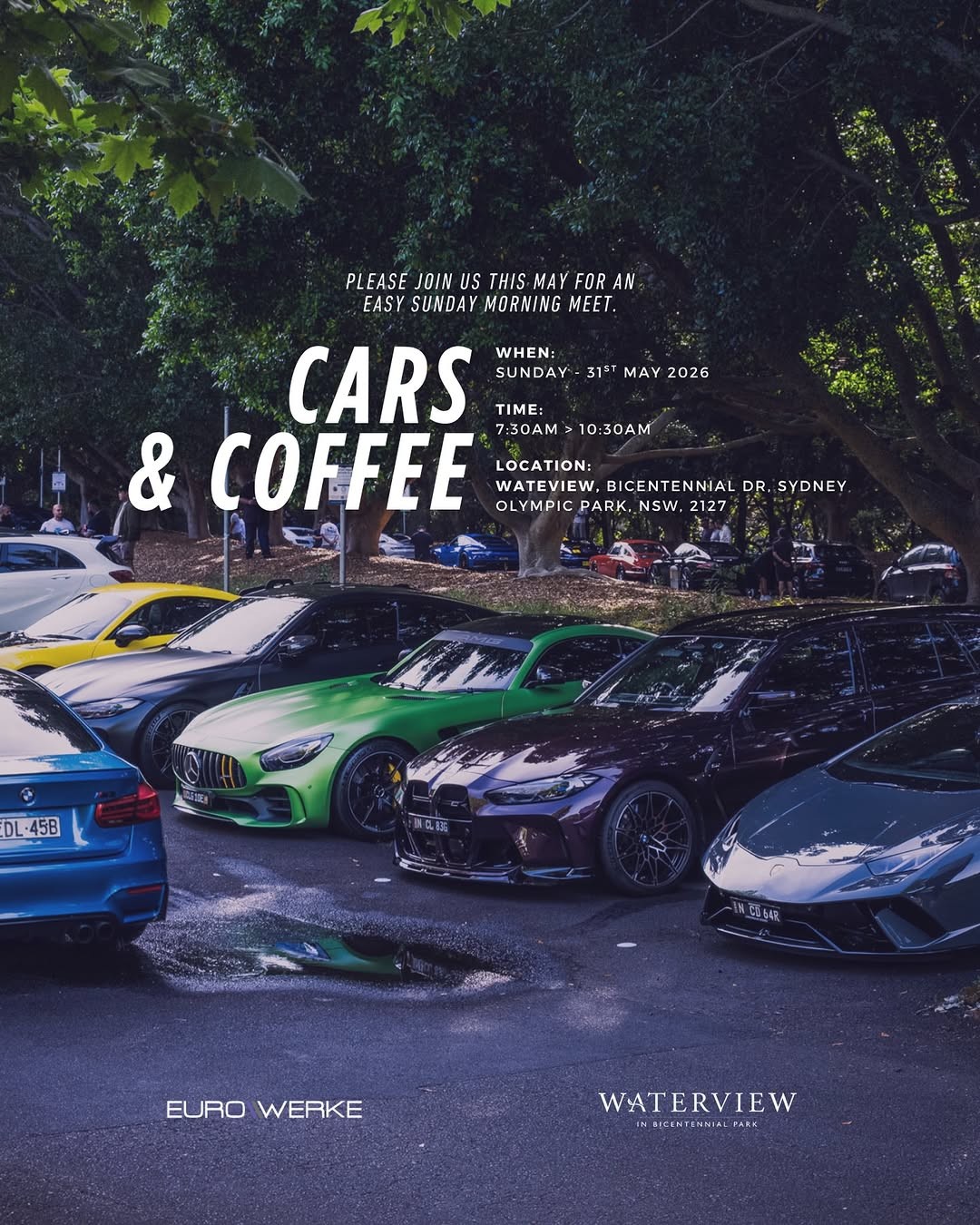 Eurowerke Cars & Coffee — Waterview Edition flyer — NSW