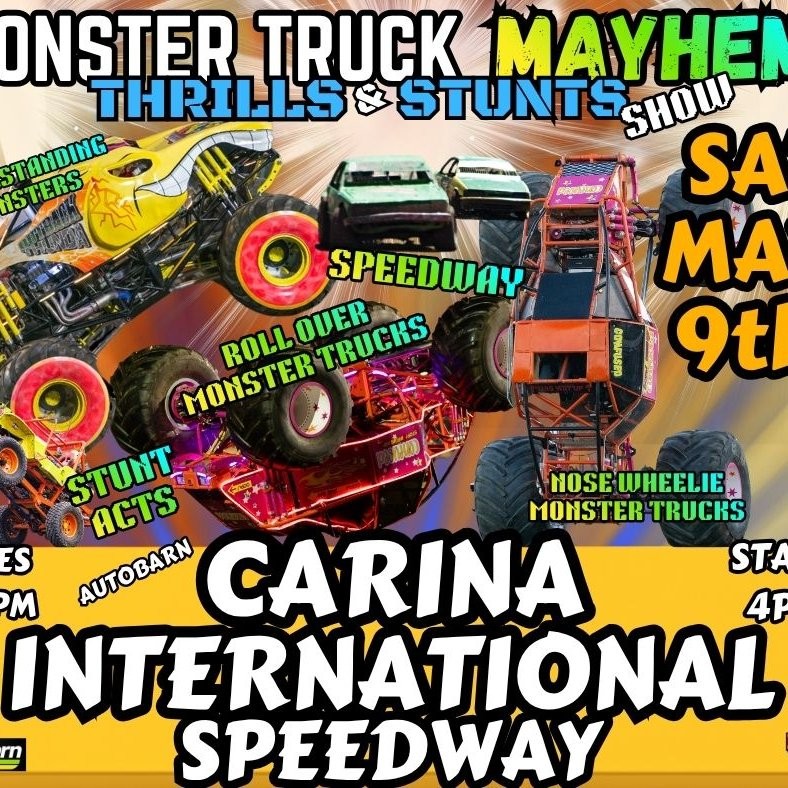 Monster Truck Mayhem Thrills & Stunts Show — 4x4 spectator event in Brisbane, QLD on Saturday 9 May 2026
