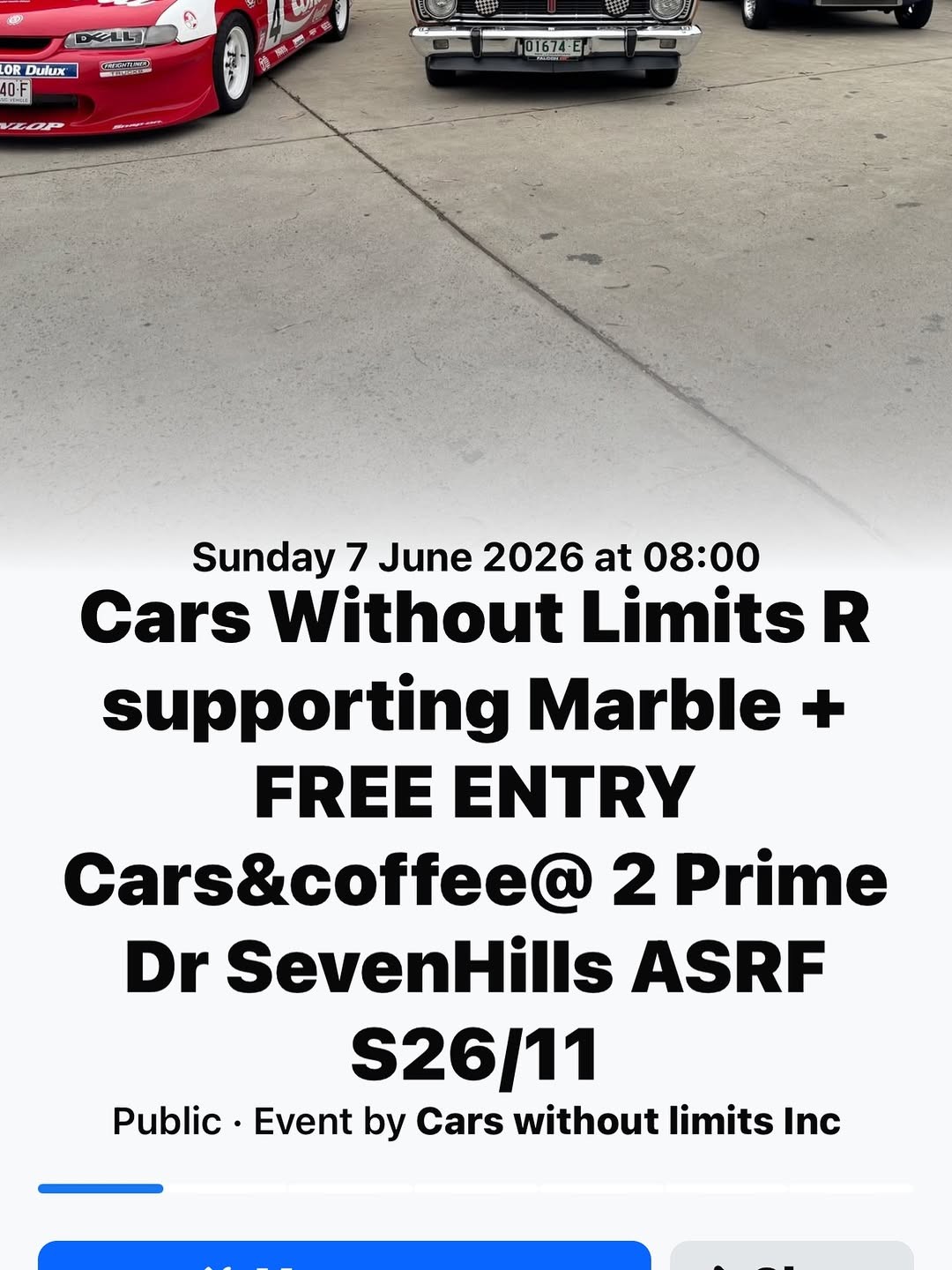 Cars Without Limits Cars & Coffee — Classic/Muscle car meet in Sydney, NSW on Sunday 7 June 2026