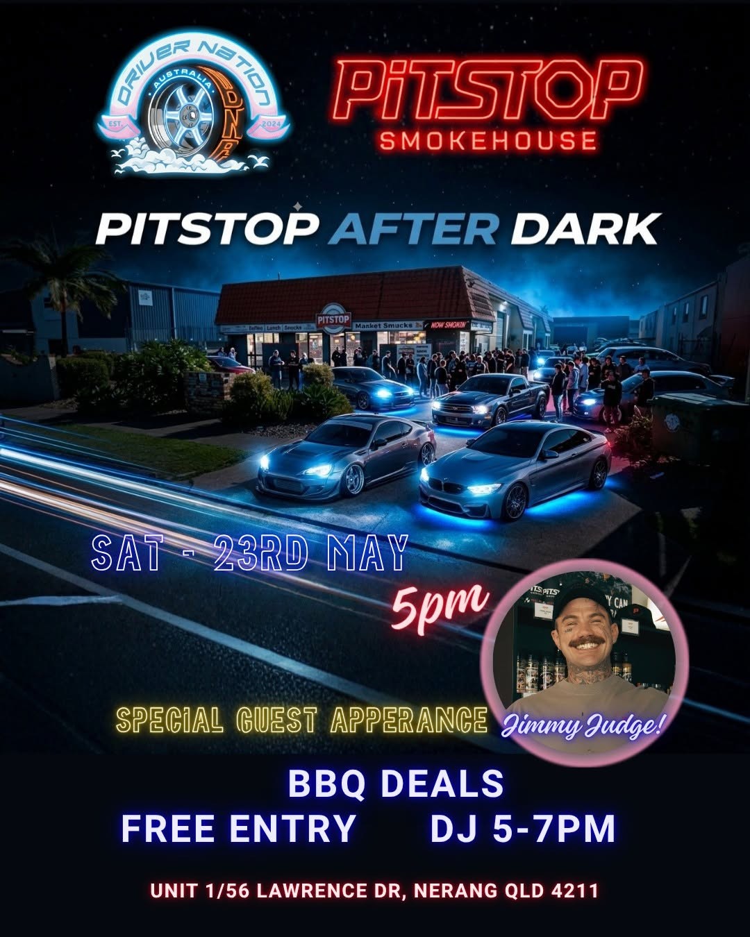 Pitstop After Dark — car meet in Brisbane, QLD on Saturday 23 May 2026
