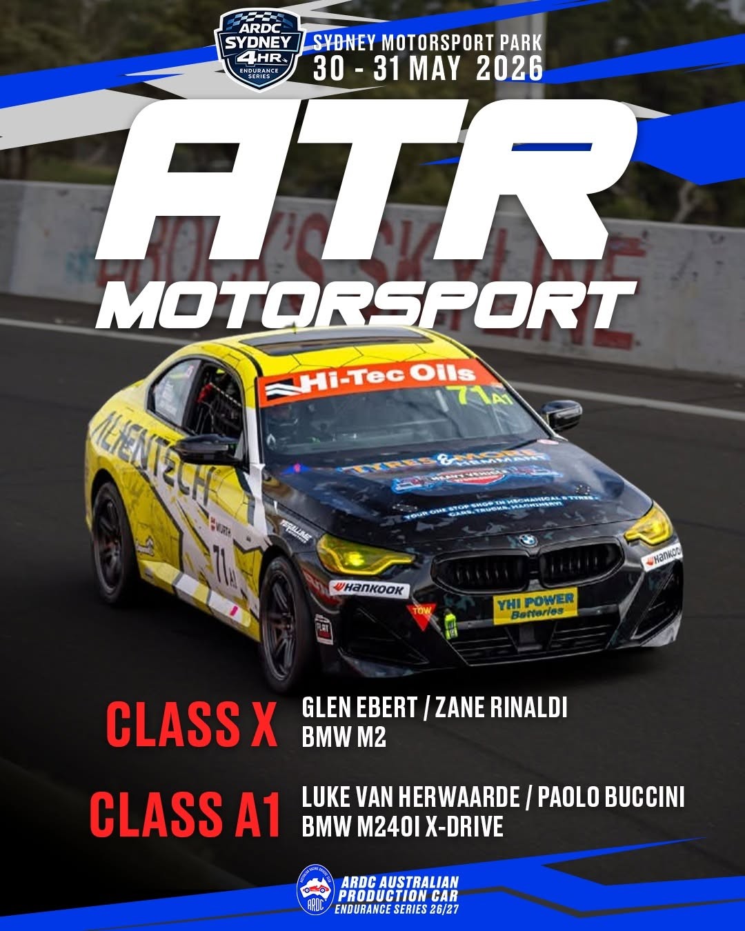 ARDC Sydney 4 Hour Endurance Series — Euro spectator event in Sydney, NSW on Saturday 30 May 2026