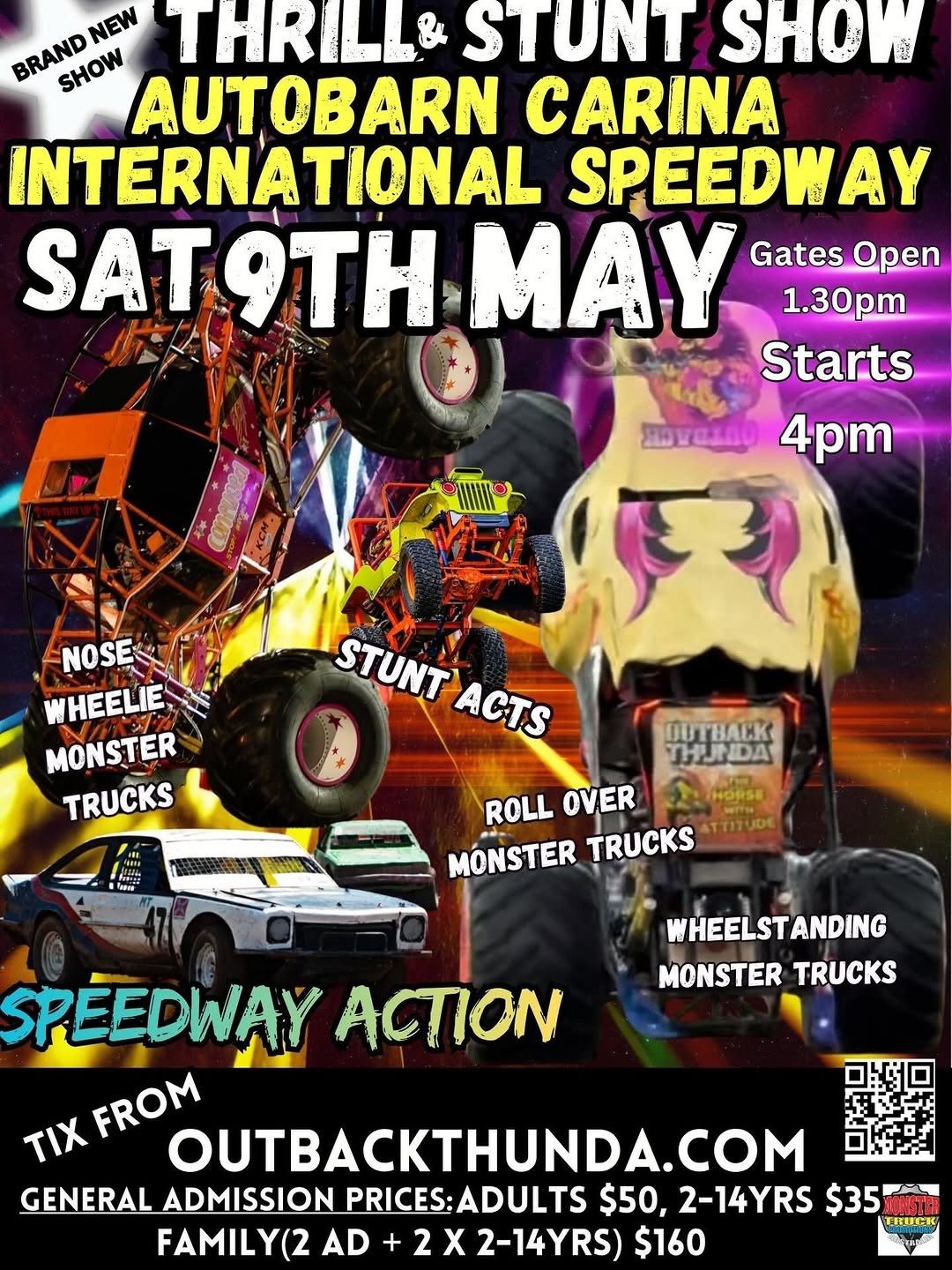 Thrill & Stunt Show — 4x4 spectator event in Brisbane, QLD on Saturday 9 May 2026