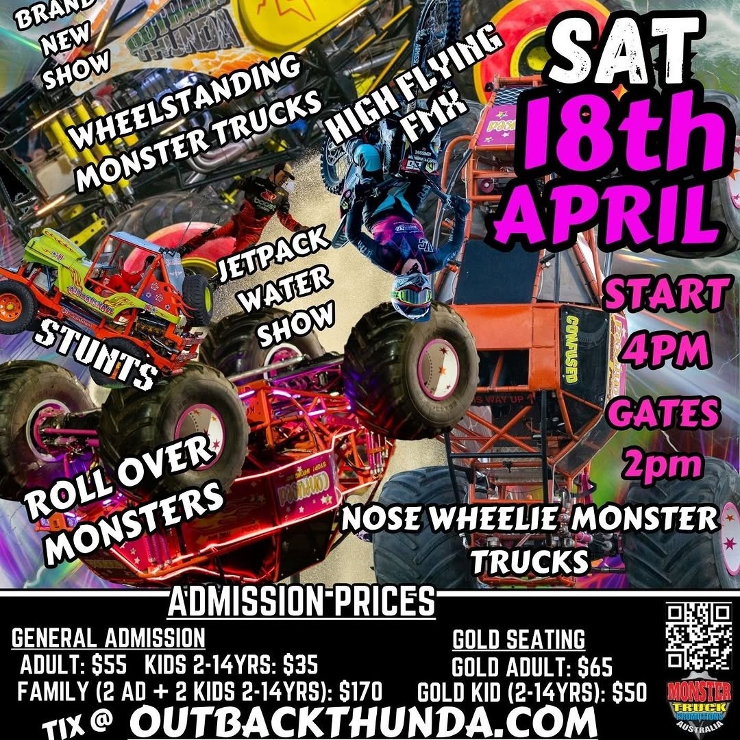 Monster Truck Mayhem — spectator event in Sydney, NSW on Saturday 18 April 2026