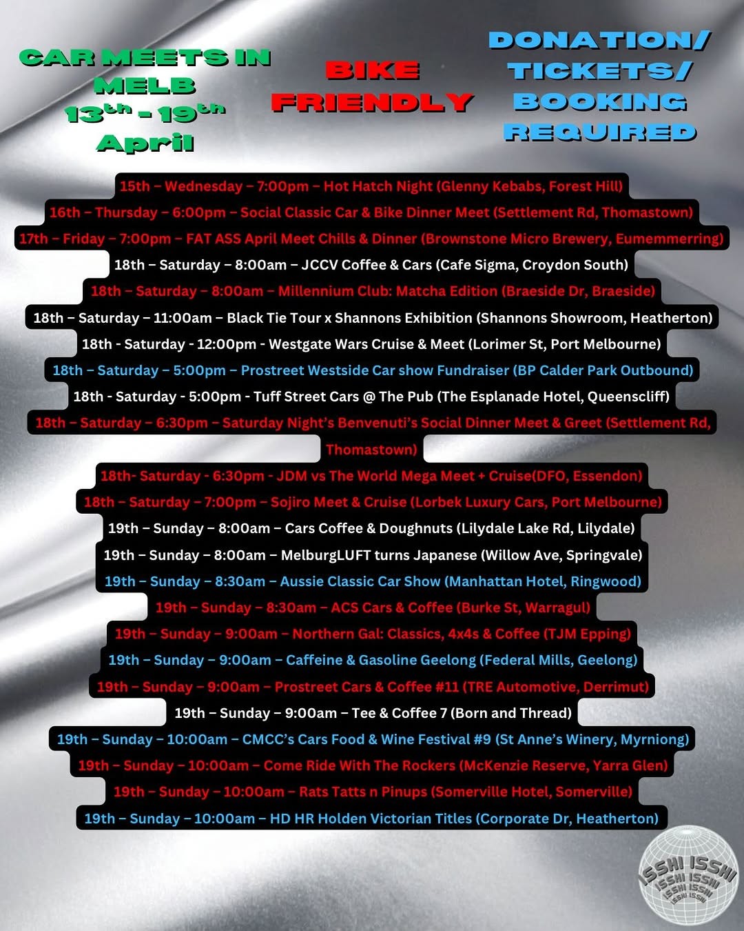 Hot Hatch Night — JDM/Euro car meet in Melbourne, VIC on Wednesday 15 April 2026