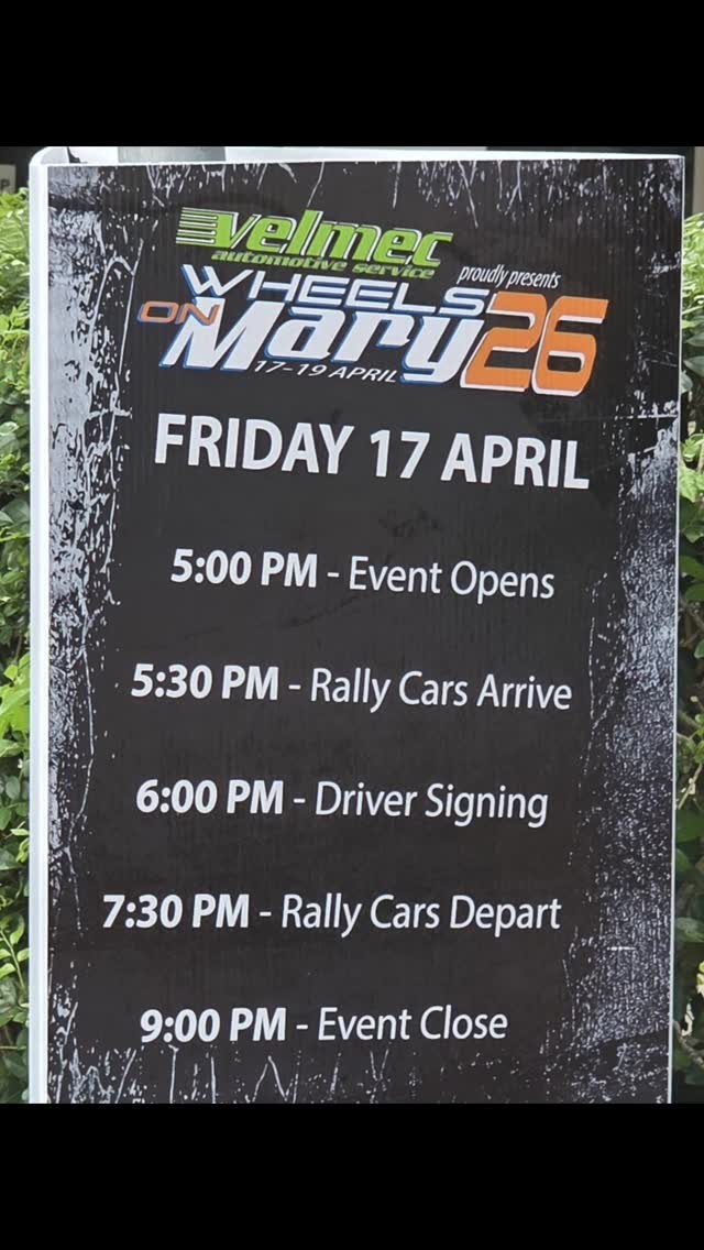 Wheels on Mary 26 — spectator event in Brisbane, QLD on Friday 17 April 2026