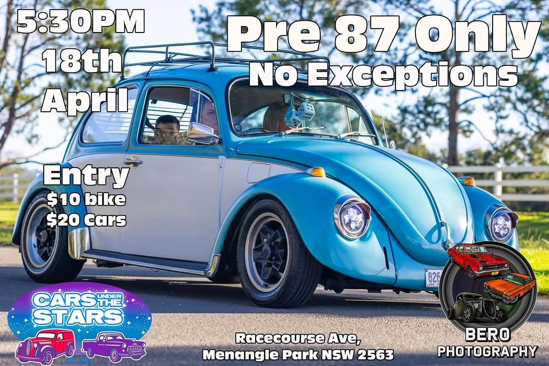 Cars Under The Stars — Classic car meet in Sydney, NSW on Saturday 18 April 2026