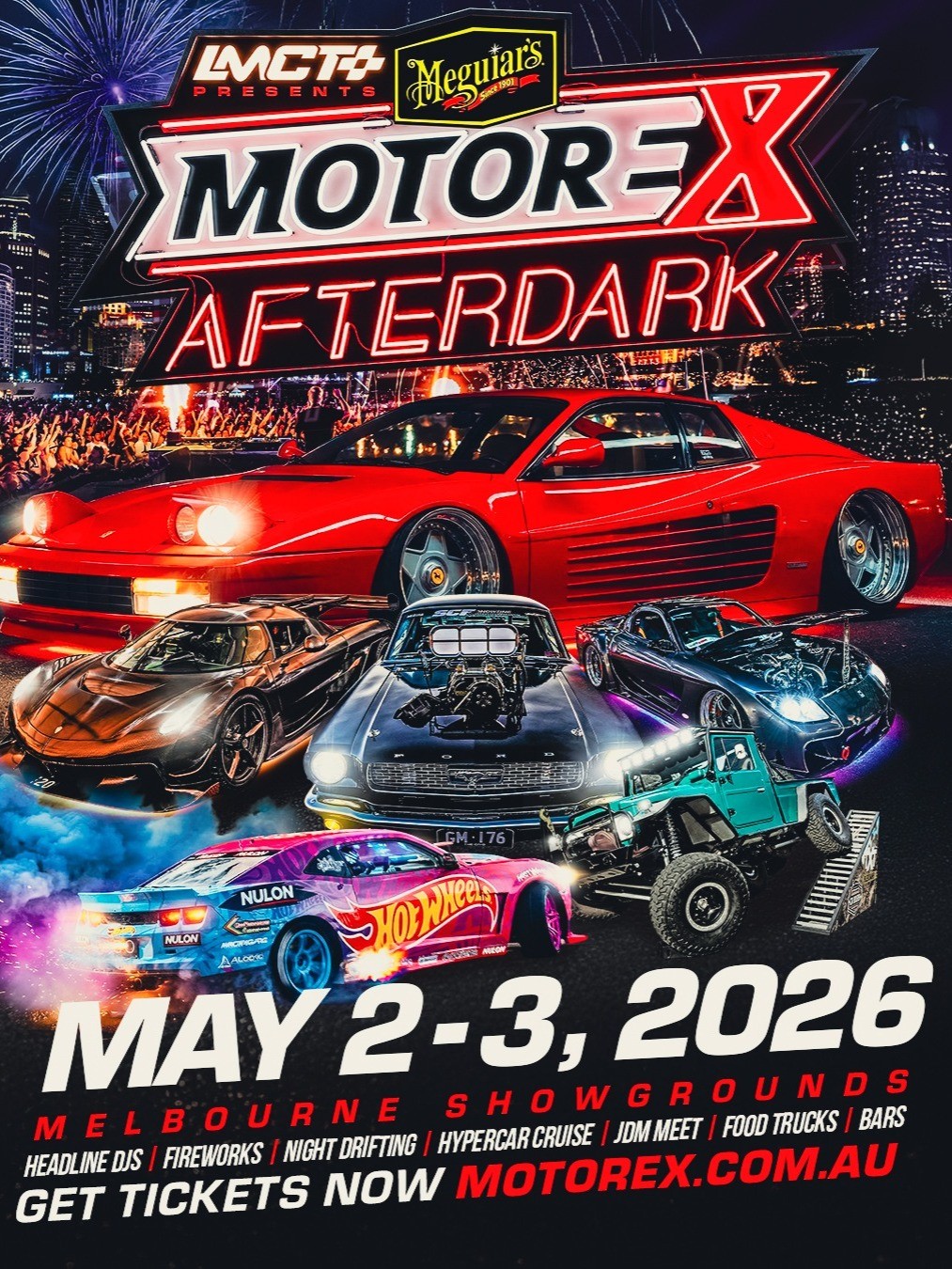 Meguiar's MotorEx Afterdark — Muscle spectator event in Melbourne, VIC on Saturday 2 May 2026
