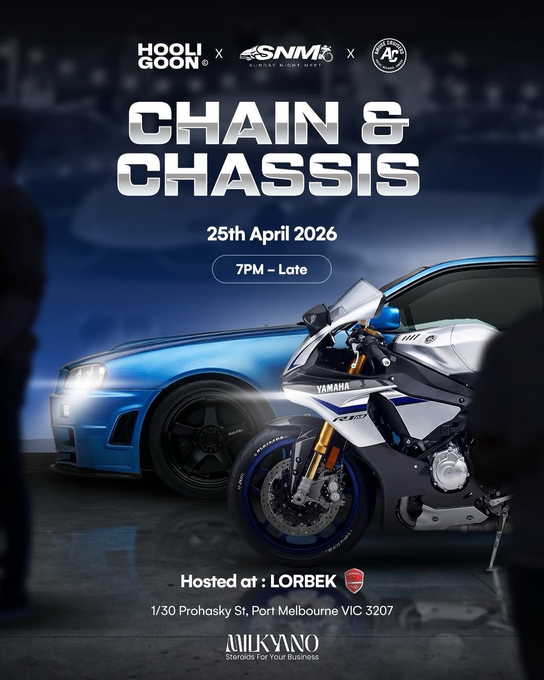 Chain & Chassis - Volume 4 — Exotic car meet in Melbourne, VIC on Saturday 25 April 2026