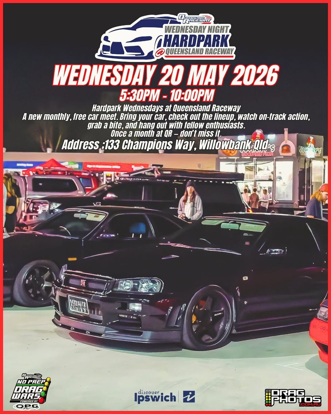 Wednesday Night Hardpark flyer — QLD