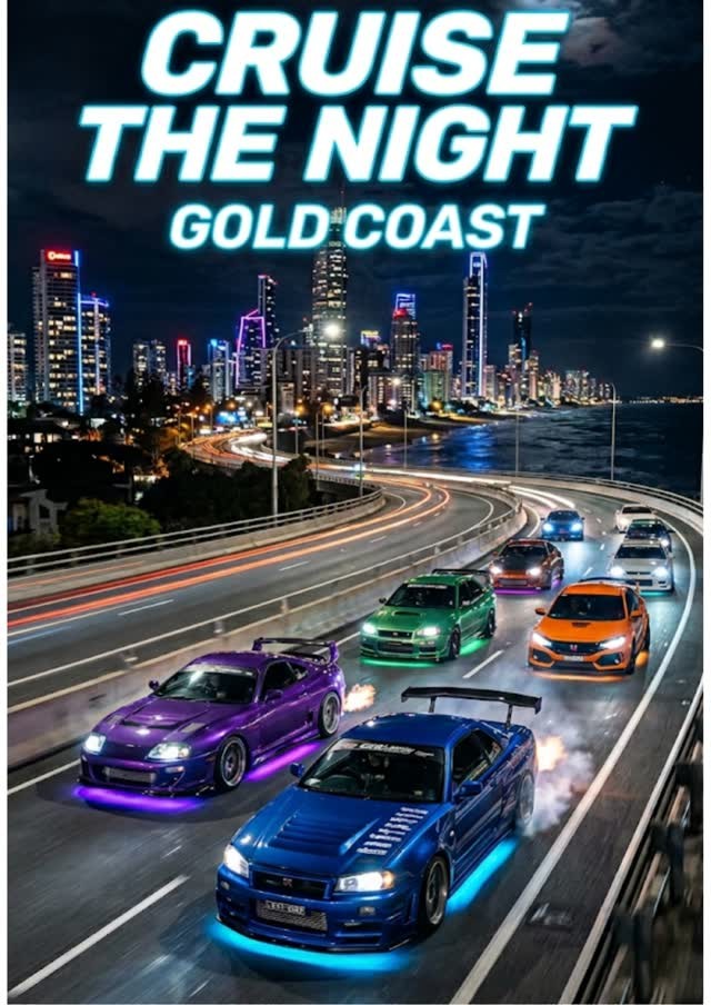 Cruise the Night Gold Coast — Muscle/JDM car meet in Gold Coast, QLD on Thursday 16 April 2026