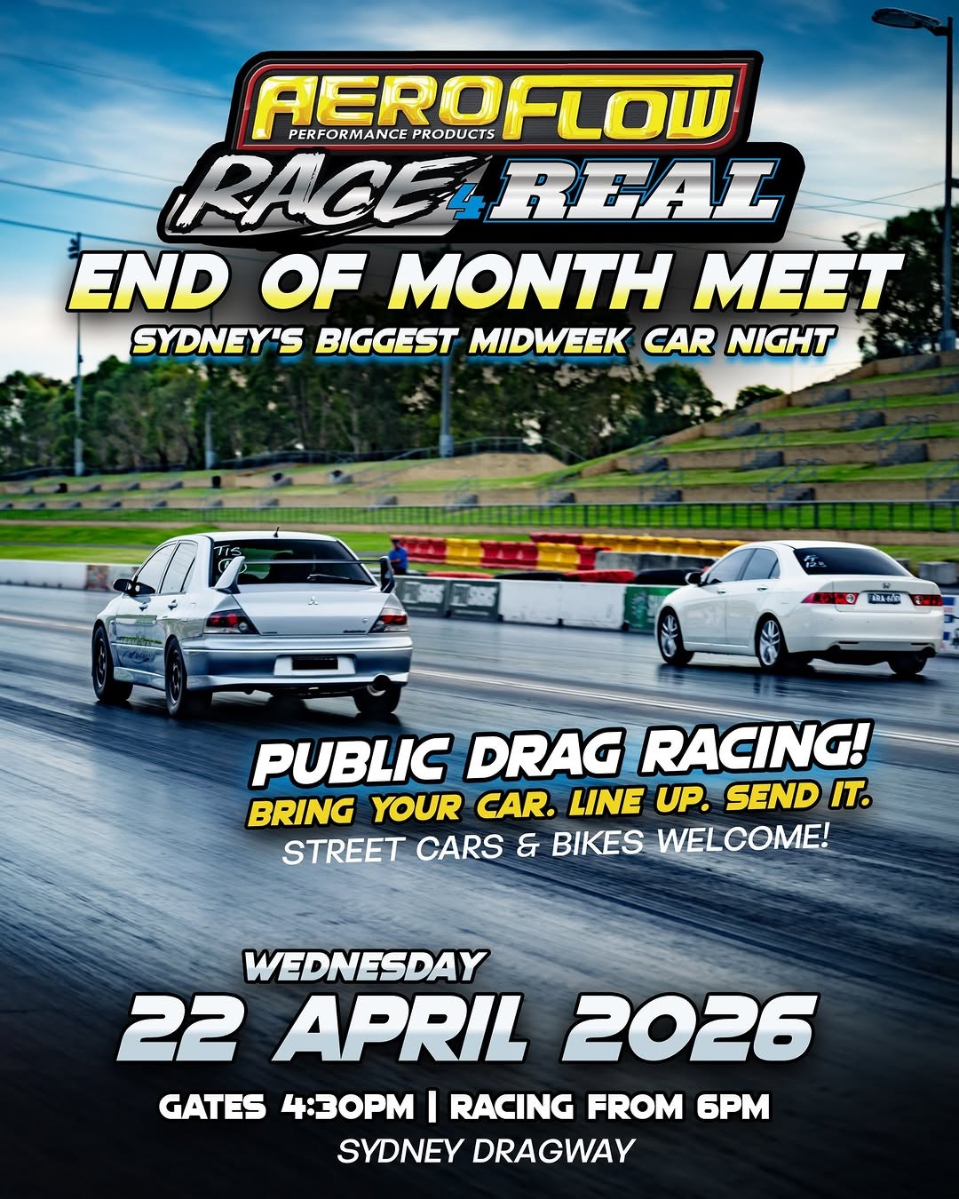Aeroflow Race 4 Real - End of Month Meet — Muscle/Stance track day in Sydney, NSW on Wednesday 22 April 2026