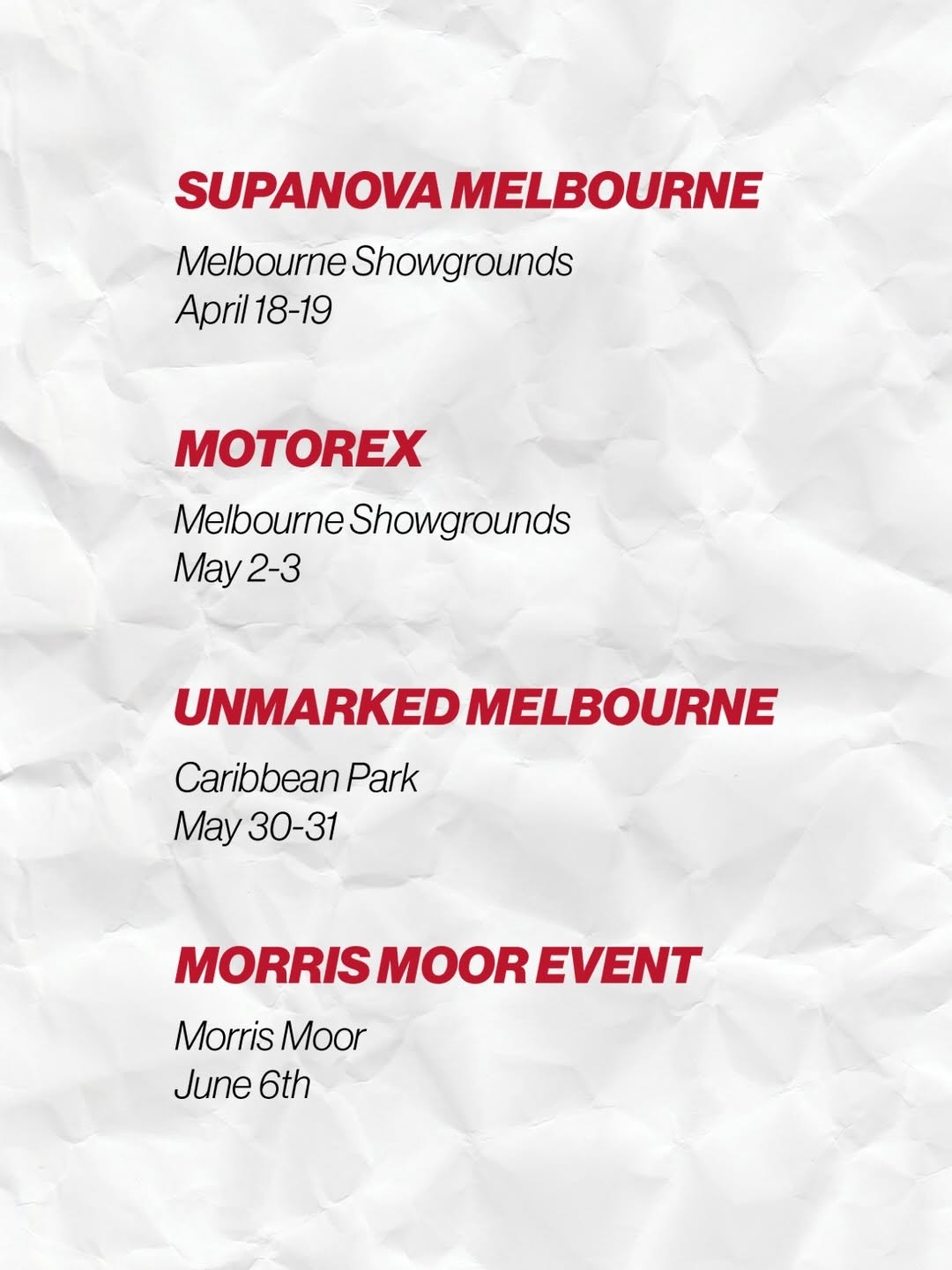 Supanova Melbourne — JDM spectator event in Melbourne, VIC on Saturday 18 April 2026