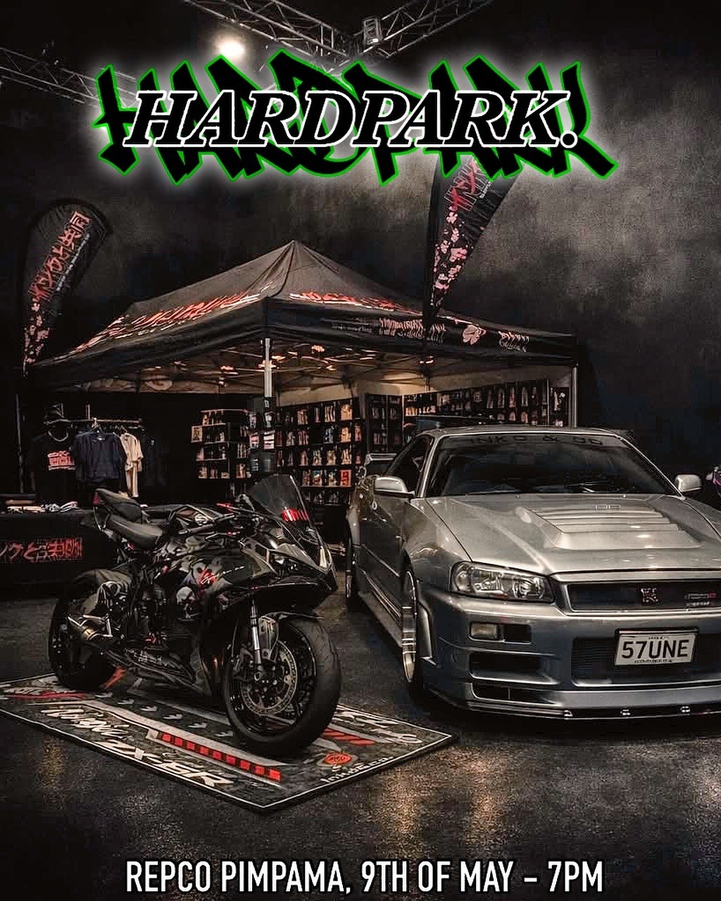 Hardpark x Repco Pimpama — JDM/Stance car meet in Gold Coast, QLD on Saturday 9 May 2026