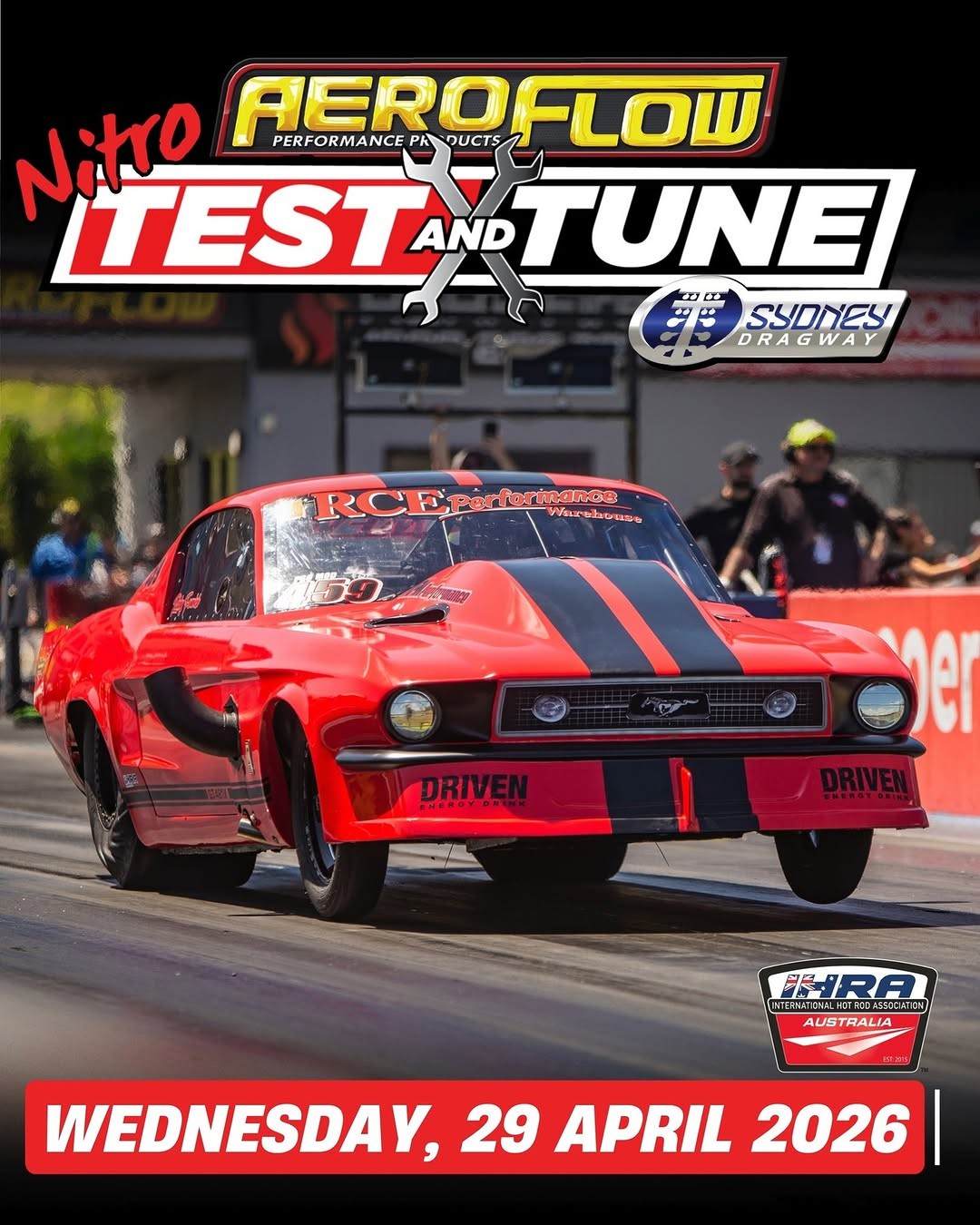 Aeroflow Nitro Test & Tune — Muscle track day in Sydney, NSW on Wednesday 29 April 2026