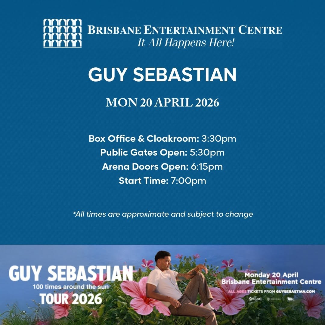 Guy Sebastian 100 times around the sun tour — JDM spectator event in Brisbane, QLD on Monday 20 April 2026