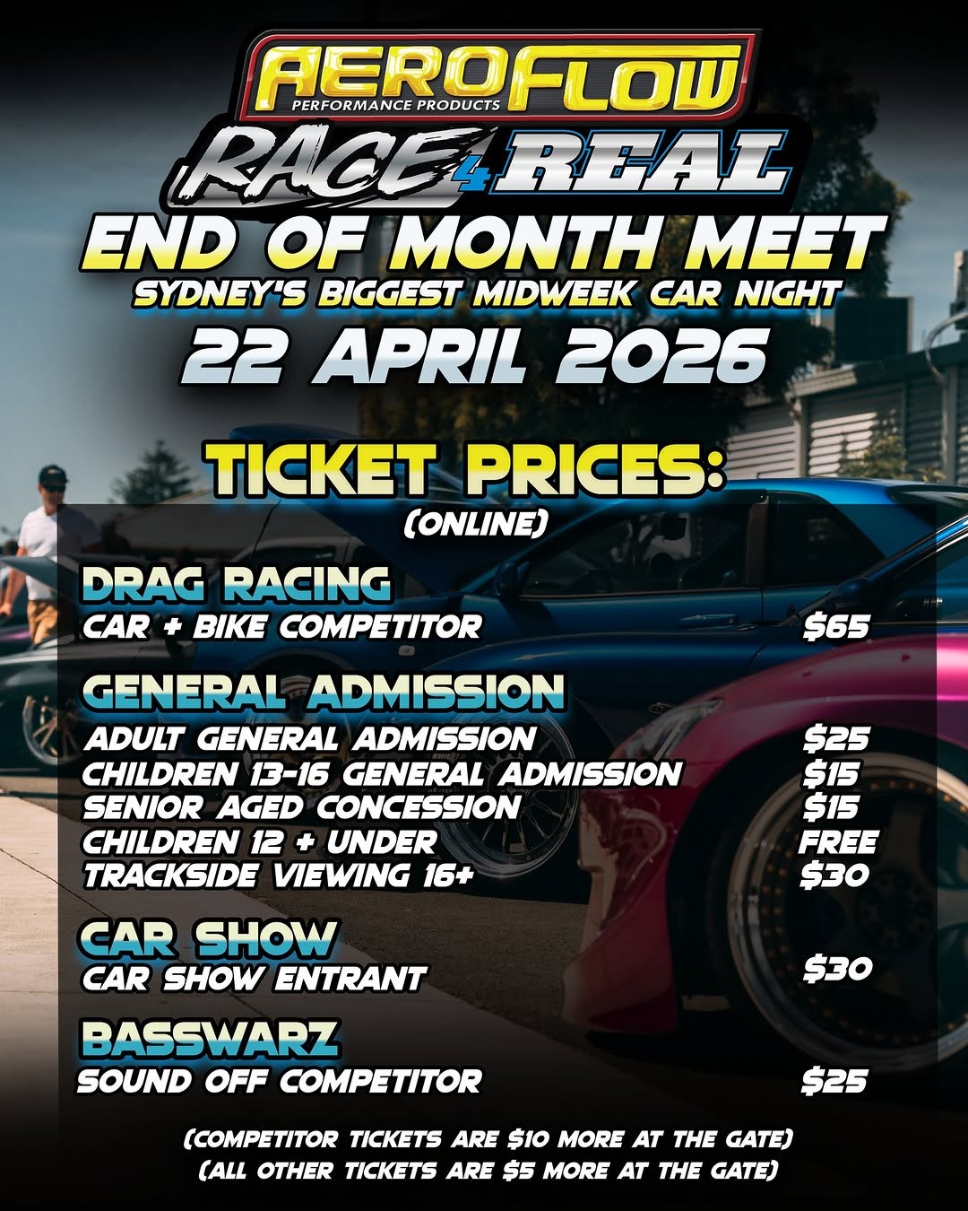 Aeroflow Race 4 Real End of Month Meet — Muscle track day in Sydney, NSW on Wednesday 22 April 2026