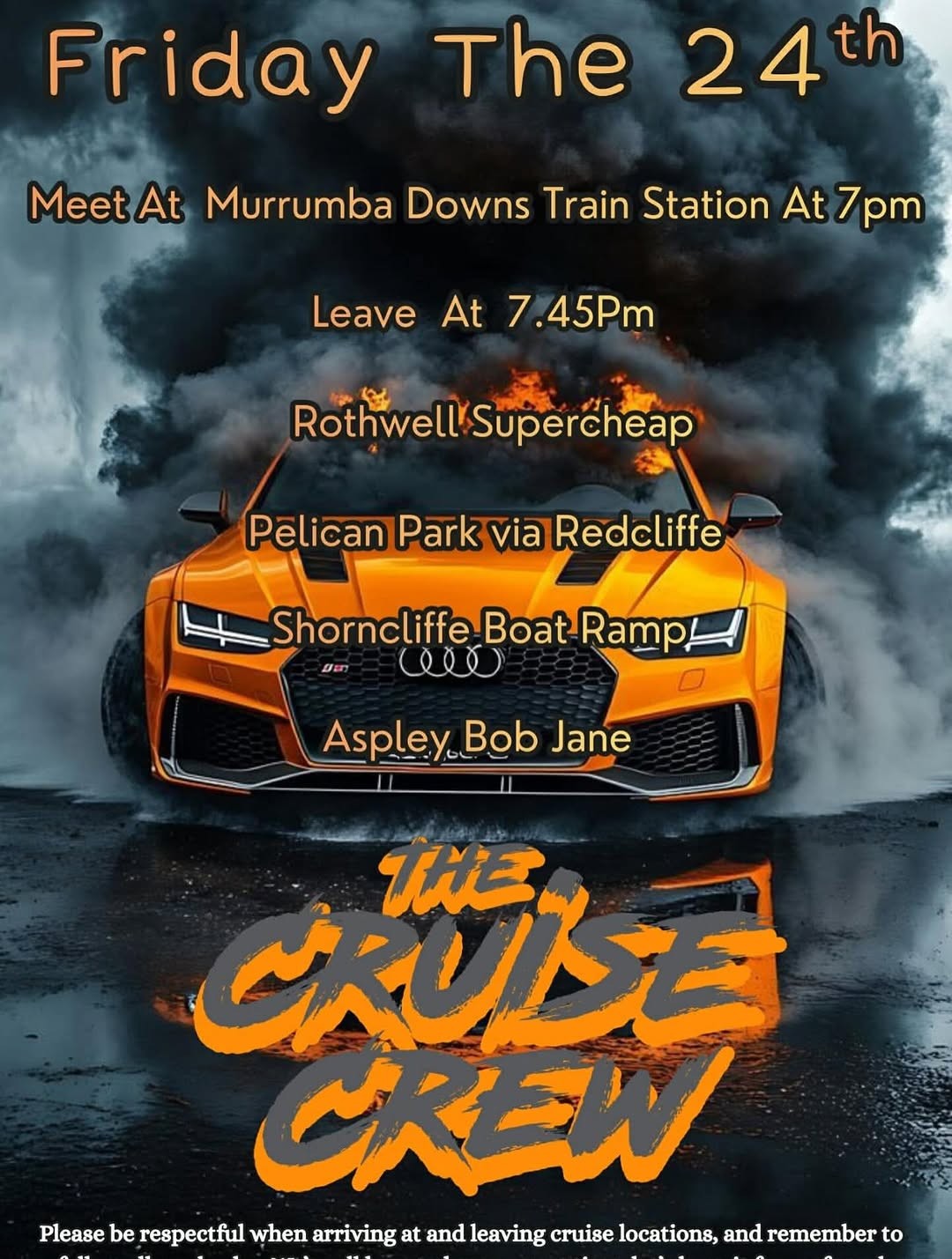 The Cruise Crew Friday Night Cruise — JDM/Euro car meet in Brisbane, QLD on Friday 24 April 2026