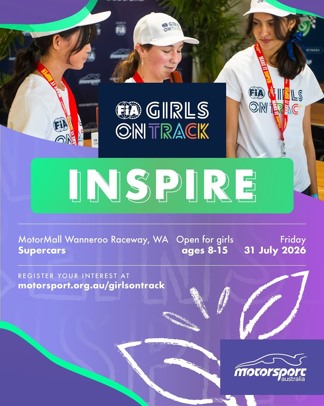 FIA Girls on Track INSPIRE - MotorMall Wanneroo Raceway flyer — WA