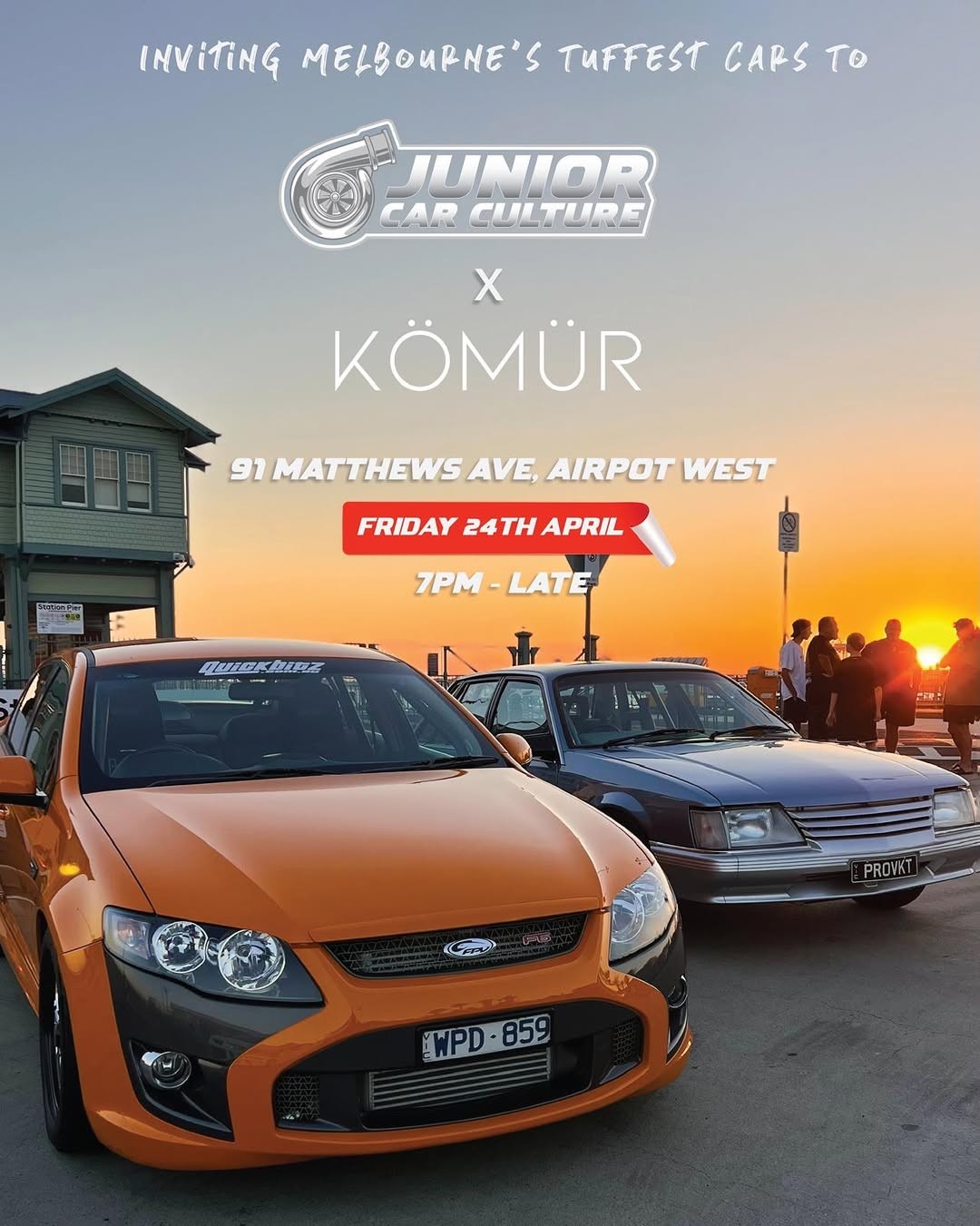 Junior Car Culture x Kömür Car Meet — Classic car meet in Melbourne, VIC on Friday 24 April 2026