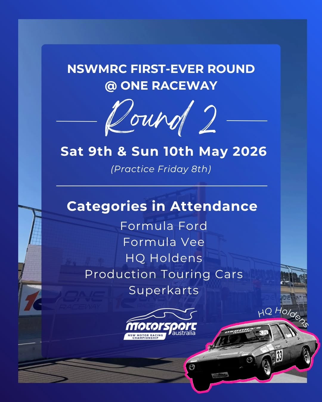 NSWMRC Round 2 @ One Raceway — spectator event in Sydney, NSW on Saturday 9 May 2026