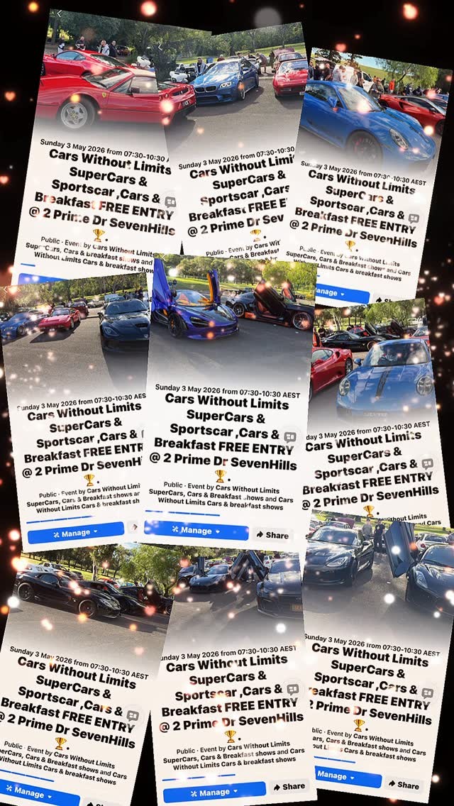 Cars Without Limits SuperCars & Sportscar, Cars & Breakfast — Exotic/Euro car meet in Sydney, NSW on Sunday 3 May 2026