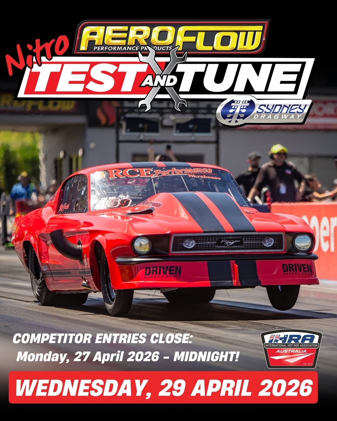 Aeroflow Nitro Test and Tune — Muscle track day in Sydney, NSW on Wednesday 29 April 2026
