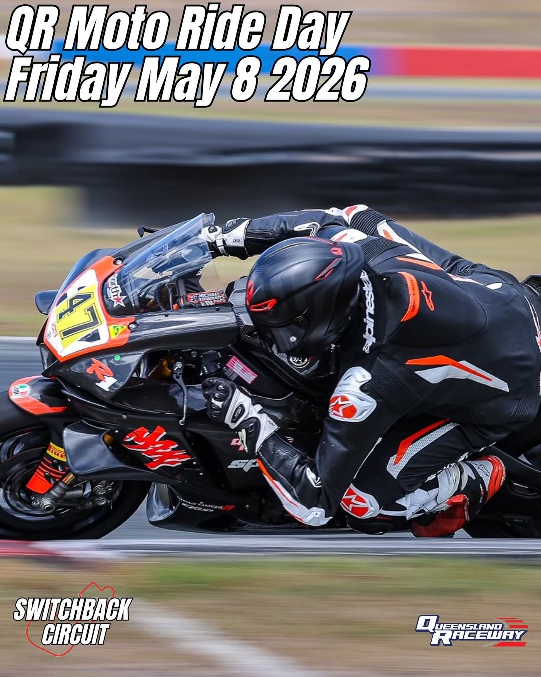 QR Moto Ride Day — track day in Brisbane, QLD on Friday 8 May 2026
