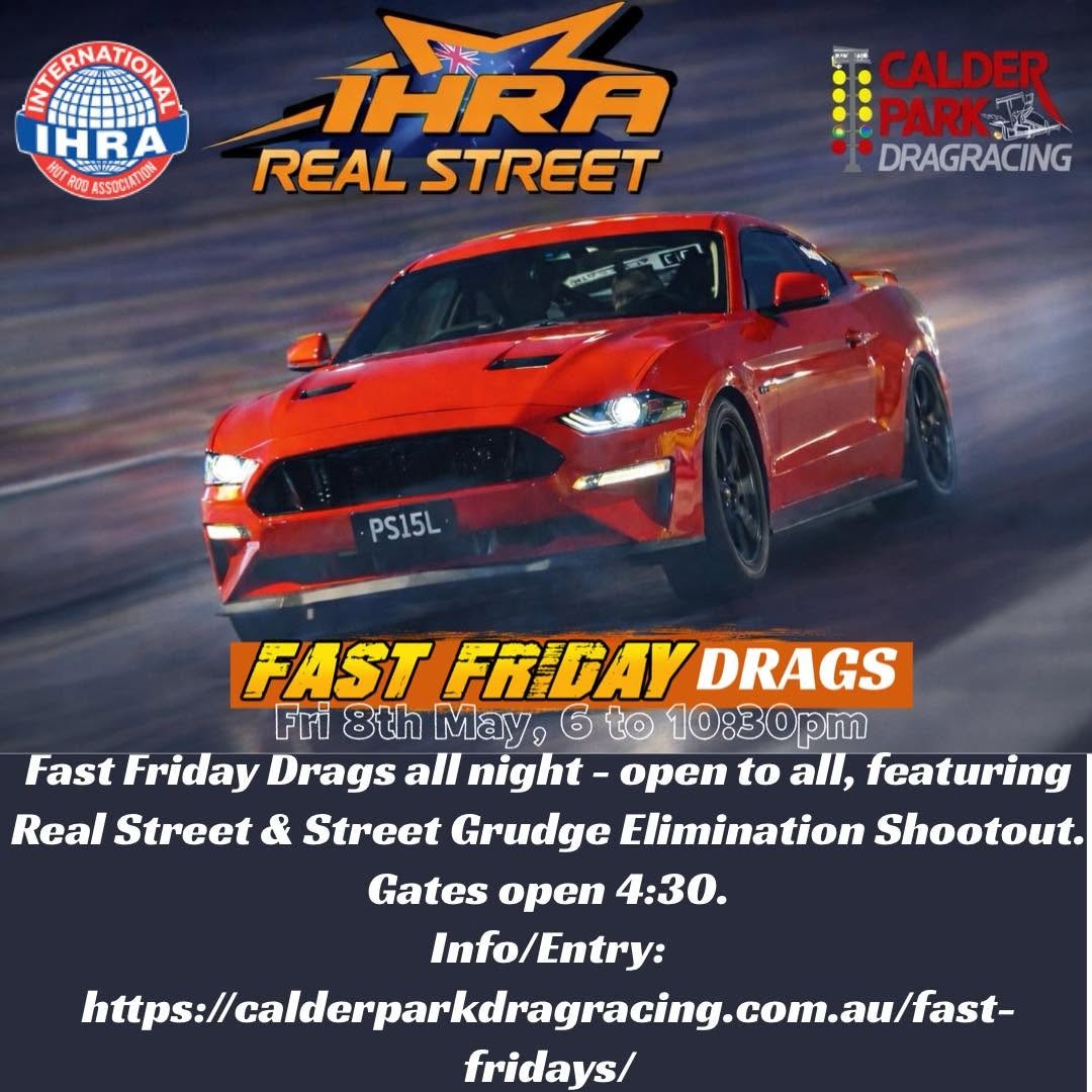 Fast Friday Drags — Muscle track day in Melbourne, VIC on Friday 8 May 2026