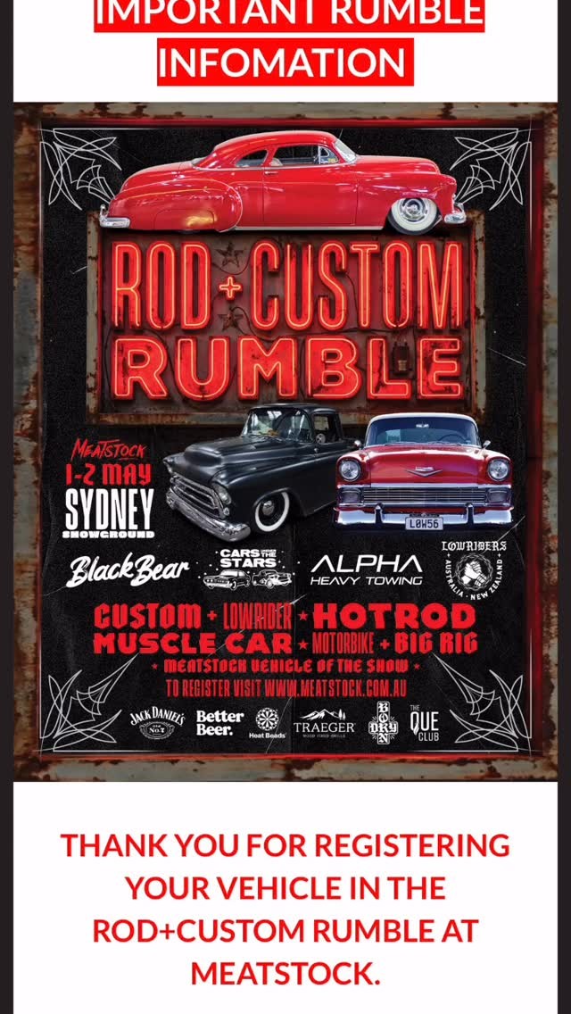 Rod + Custom Rumble — Muscle/Classic spectator event in Sydney, NSW on Friday 1 May 2026