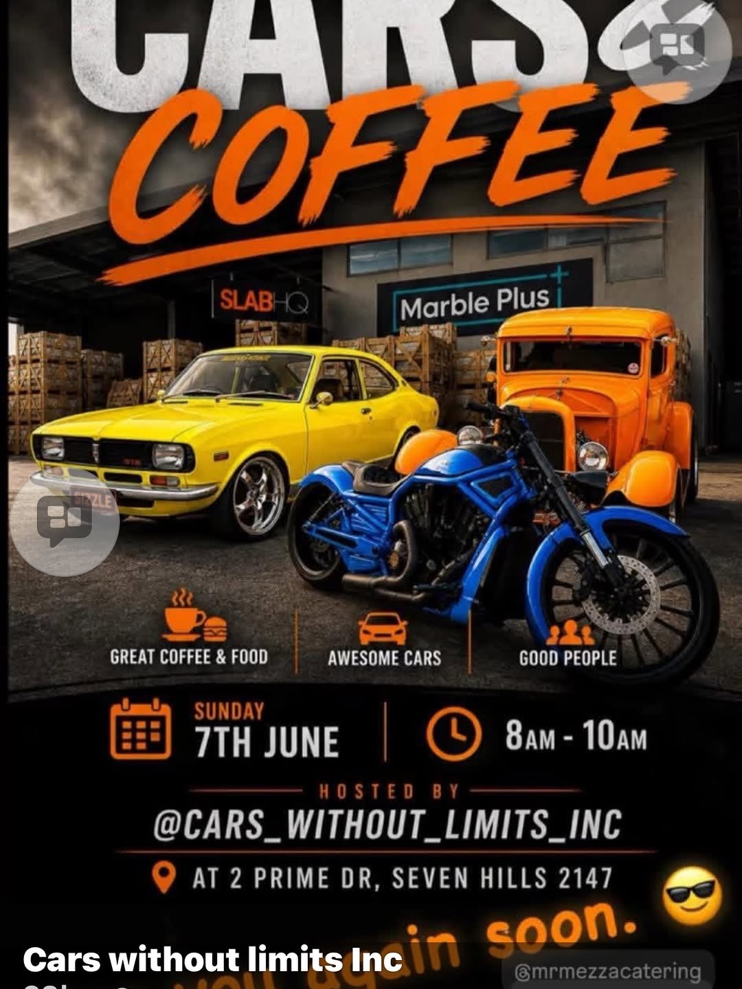 Cars & Coffee — Classic/Muscle car meet in Sydney, NSW on Sunday 7 June 2026