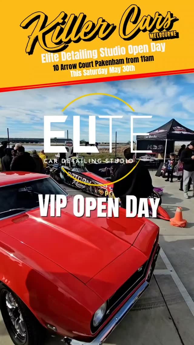 Elite Detailing Studio VIP Open Day — Muscle car meet in Melbourne, VIC on Saturday 30 May 2026