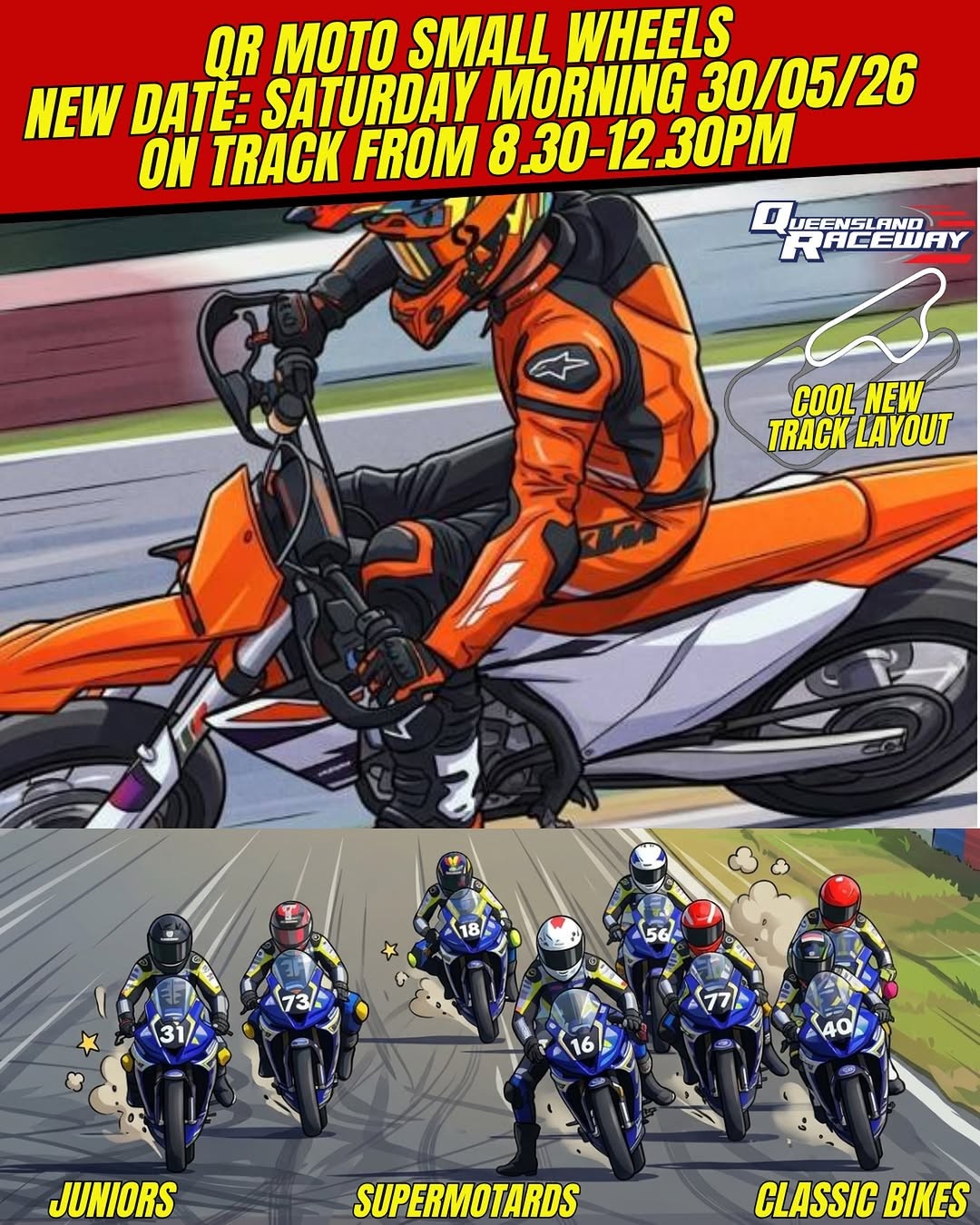 QR Moto Small Wheels — Classic track day in Brisbane, QLD on Saturday 30 May 2026