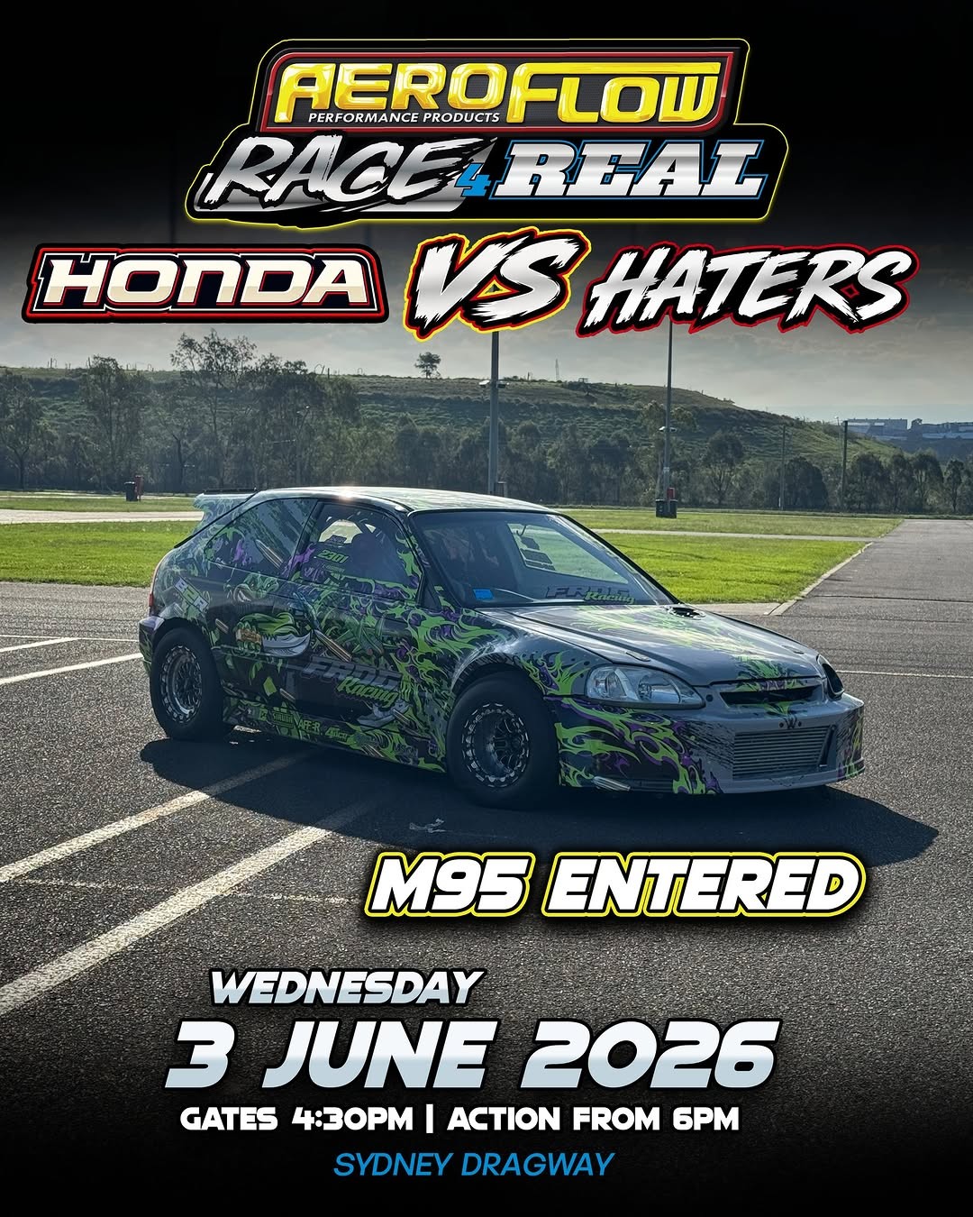 Aeroflow Race 4 Real: Honda vs Haters — JDM/Muscle track day in Sydney, NSW on Wednesday 3 June 2026