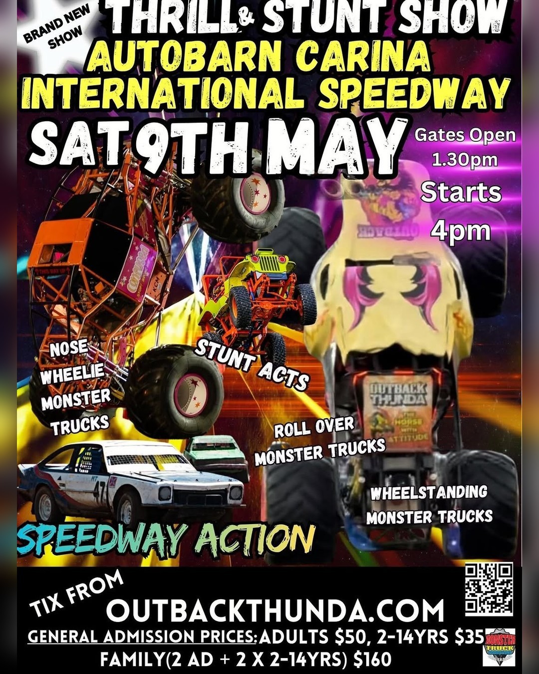 Thrill & Stunt Show — 4x4 spectator event in Brisbane, QLD on Saturday 9 May 2026