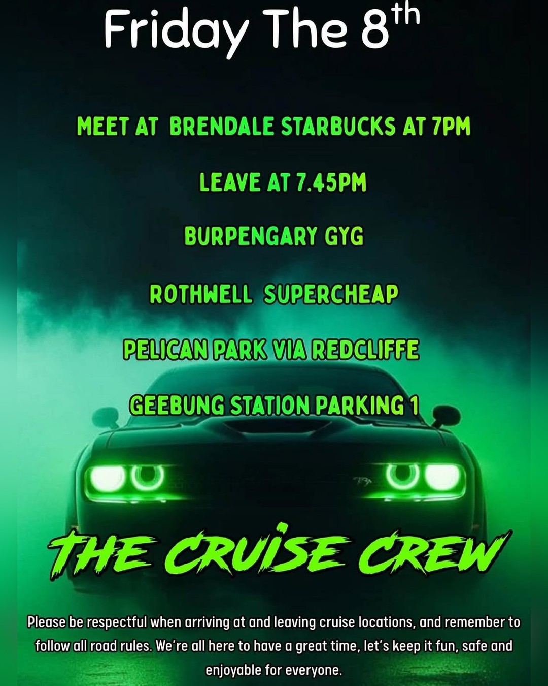 Car meet — JDM car meet in Brisbane, QLD on Friday 8 May 2026